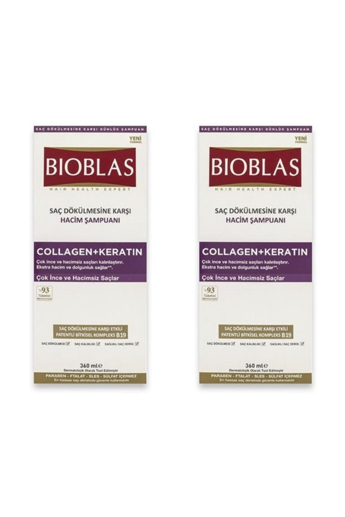 Bioblas Collagen + Keratin Hacim Şampuanı 360ml X 2 Adet