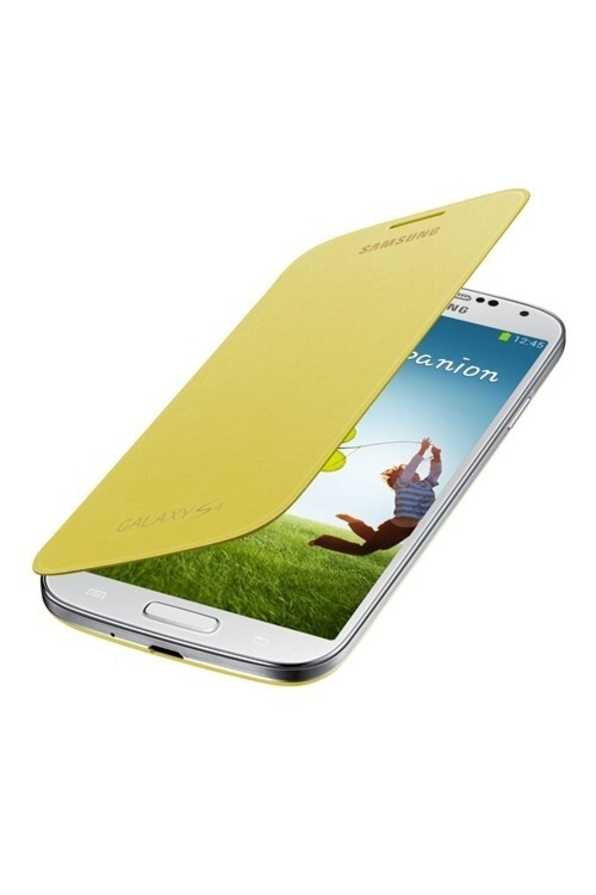 Samsung S4 I9500 Kapaklı Kılıf Sarı Ef-fı950byegww
