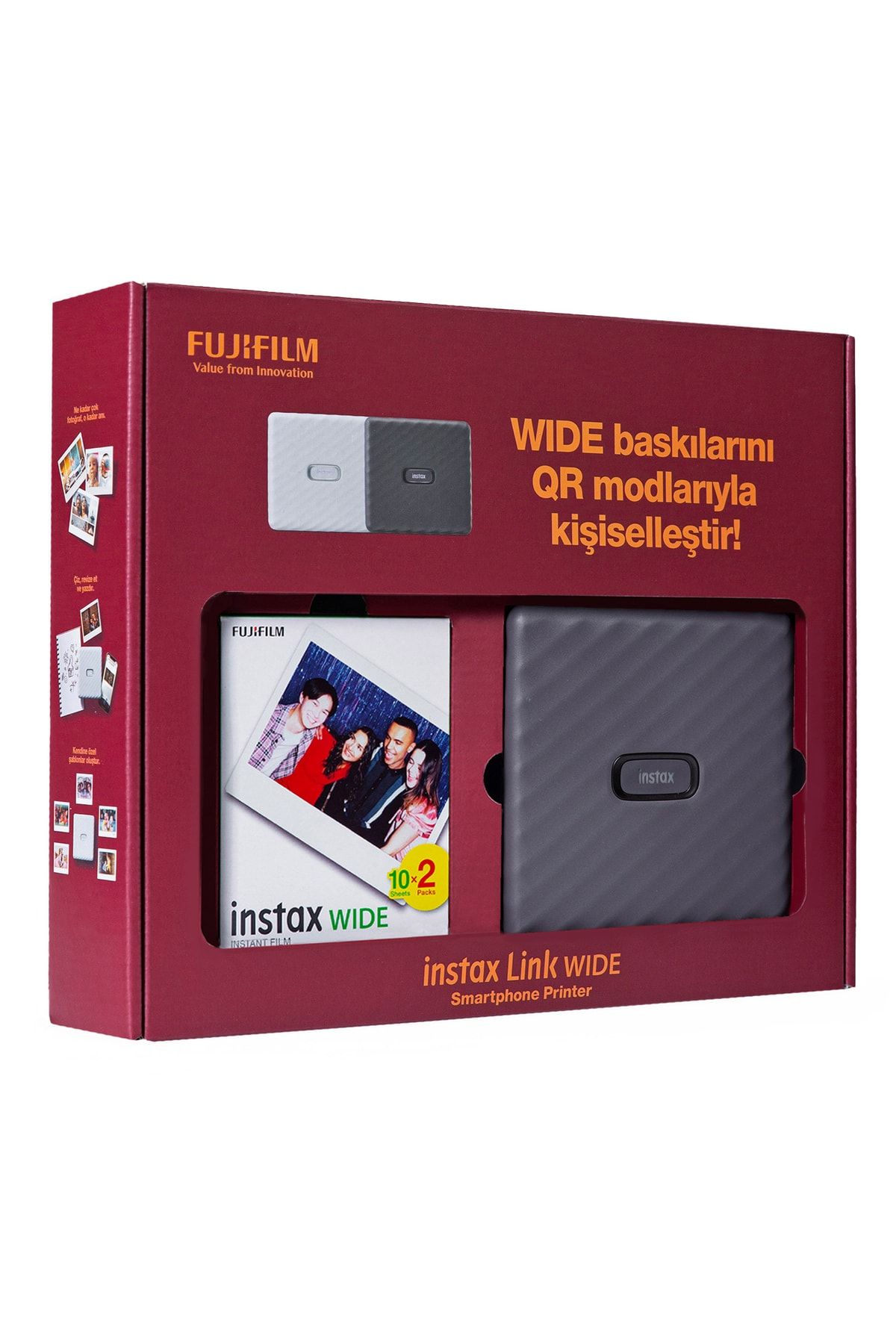 Fujifilm Instax Link Wide Gri Akıllı Telefon Yazıcısı Bundle Box