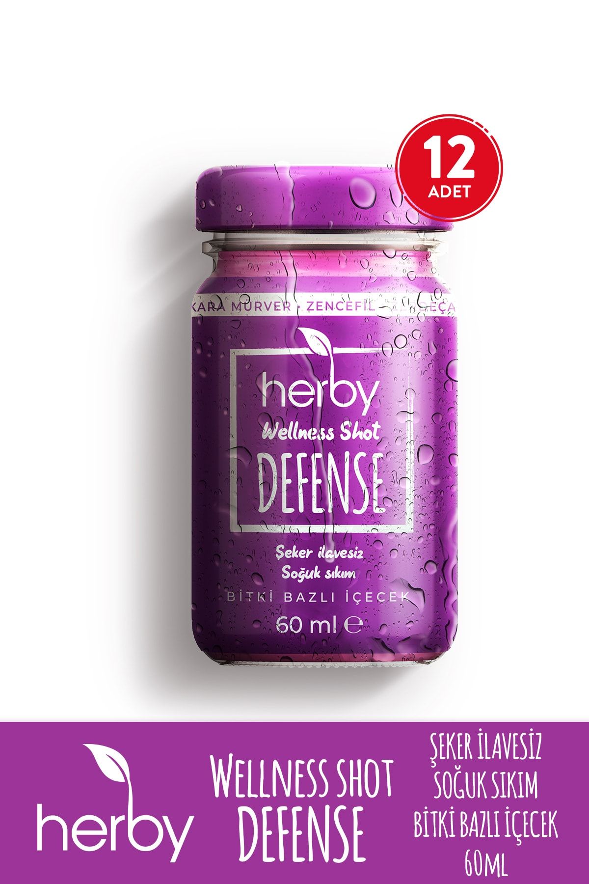 Herby Defense Shot 12'li Paket Bağışıklık Desteği Bitki Bazlı Içecek 60 Ml