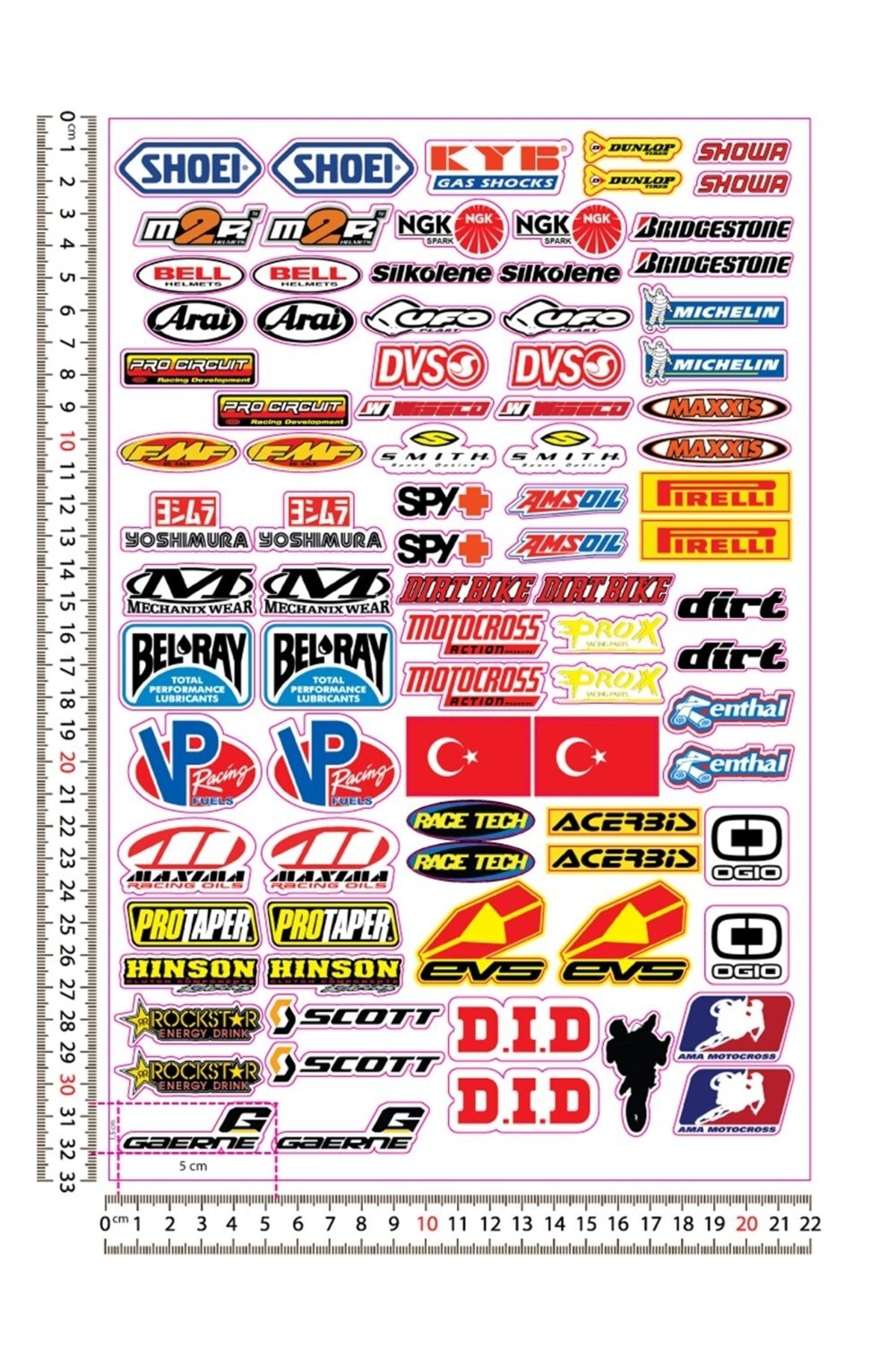 Redline Grafik Motosiklet Sponsor Sticker Seti