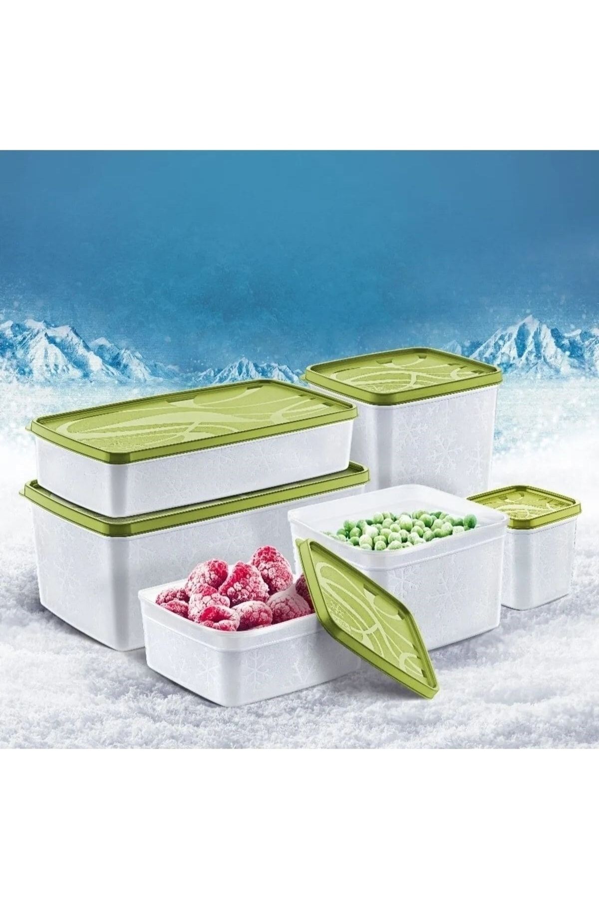 Buffer ® 6 Parça Hızlı Dondurma Özellikli Kapaklı Bulaşık Makinesinde Yıkanabilen Saklama Kapları
