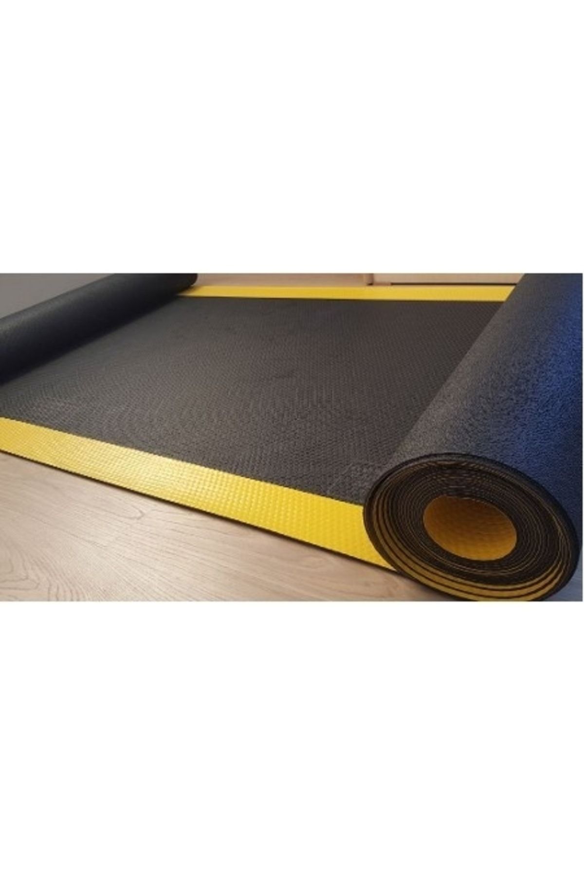 Tuncel Teknik Izole Yalitkan Paspas Siyah Sarı Şeritli 2mm 10kw 50x70 Cm