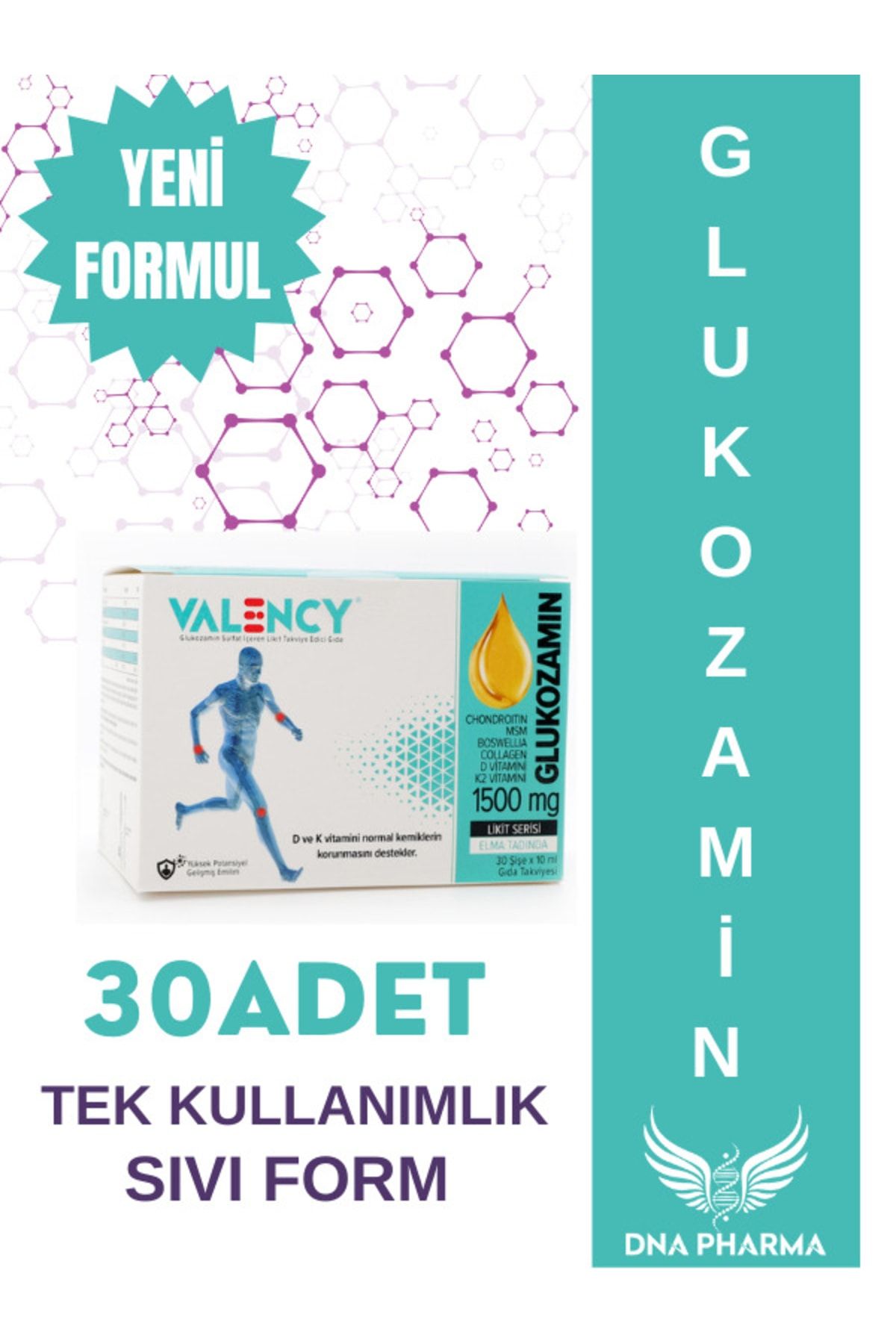 Valency Glukozamin Likit Collagen Complex - Chondroitin Msm Boswellia Collagen D Vitamini K2 Vitamini