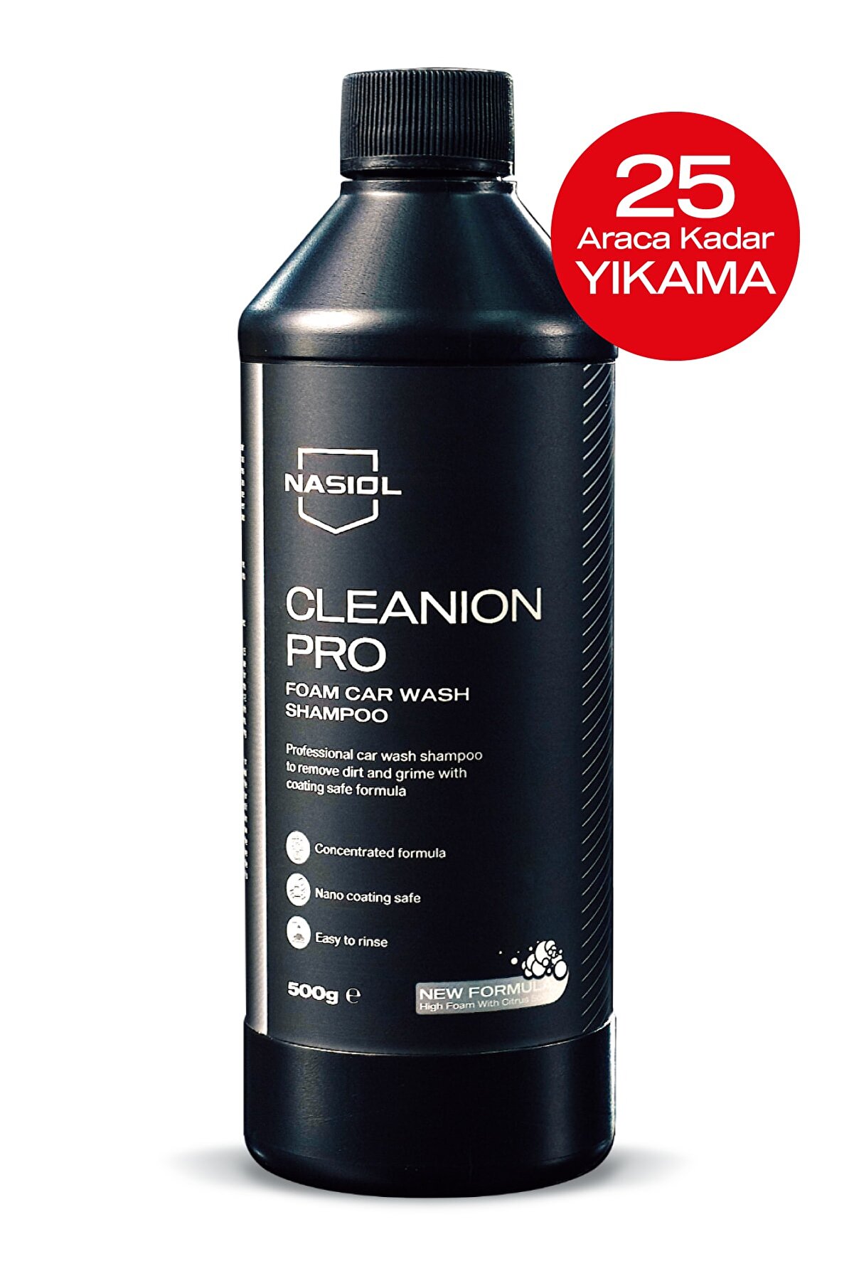 Nasiol Cleanion Pro New Formula Araç Konsantre Şampuan-500 Gr-Narenciye Kokulu Fırçasız Oto Yıkama