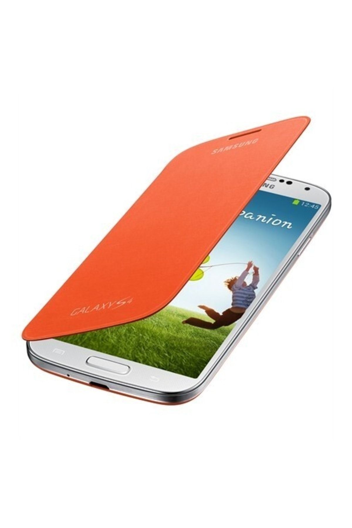 Samsung S4 I9500 Kapaklı Kılıf Turuncu Ef-fı950boegww