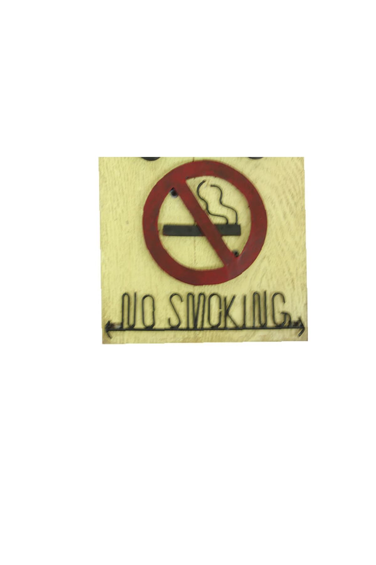 MNK Home Nostaljik Araba Figürlü Ahşap Kapı Yazısı No Smoking 24cm