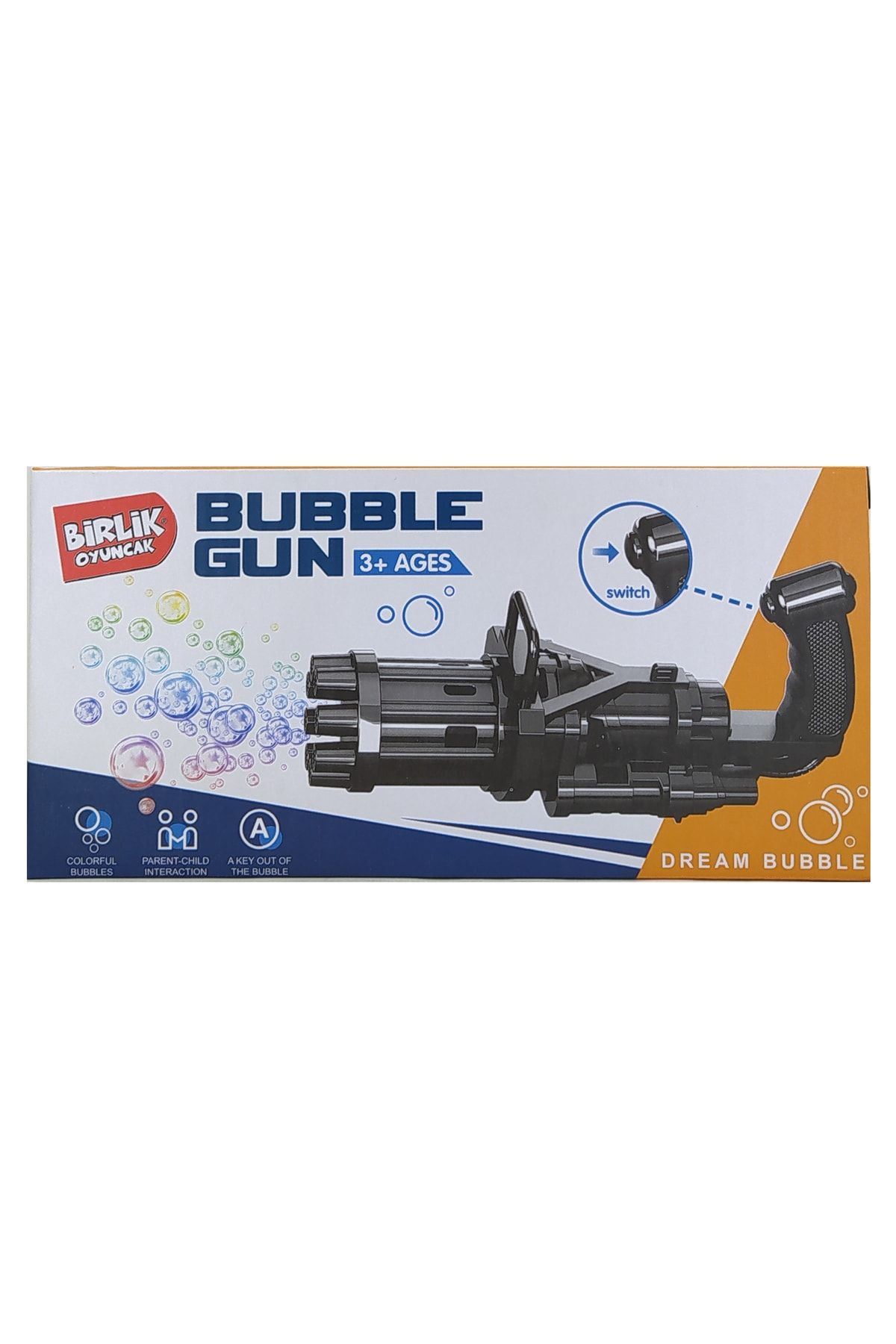 Birlik Oyuncak Bubble Gun Pilli Köpük Tabancası Siyah