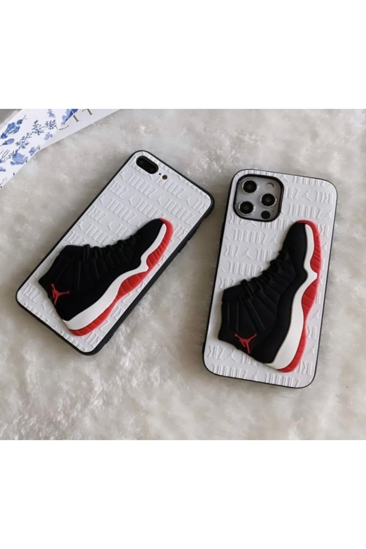 QUEEN AKSESUAR Air Jordan 3d Boyutlu Spor Ayakkabı Telefon Kapağı Kılıf Kapak Beyaz Iphone 11 Pro Max