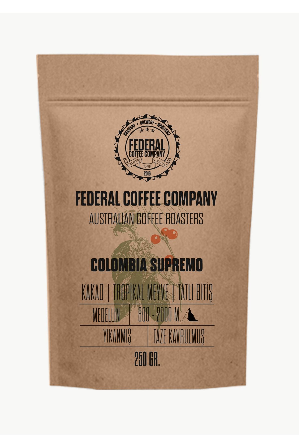 Federal Coffee Co. Colombia Kahve Filtre Öğütülmüş 250 gr