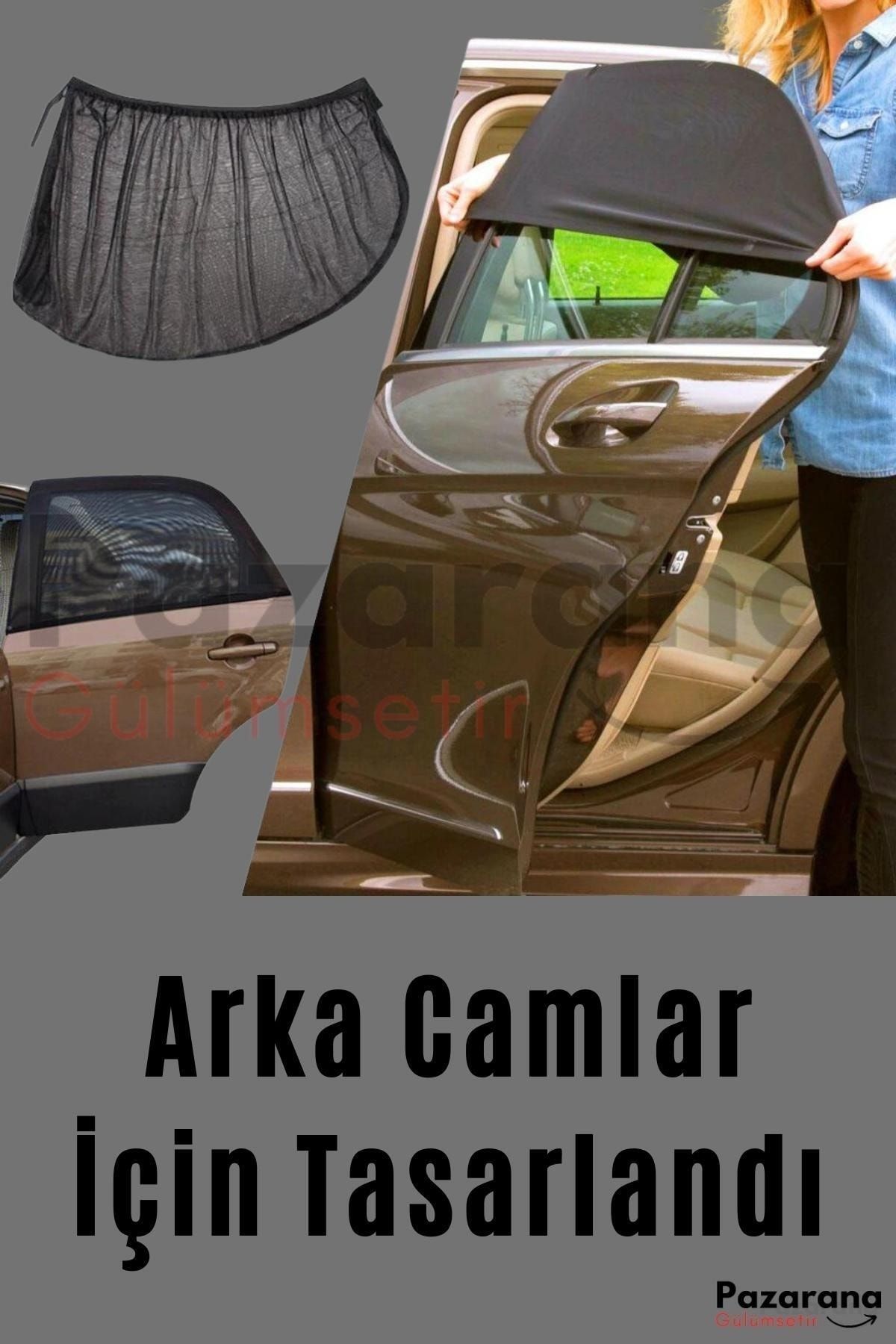 Ankaflex 2 Adet Araba Araç Oto Yan Cam Güneşlik Örtü Perde Kılıf Güneşliği Araba Araç Arka Yan Cam