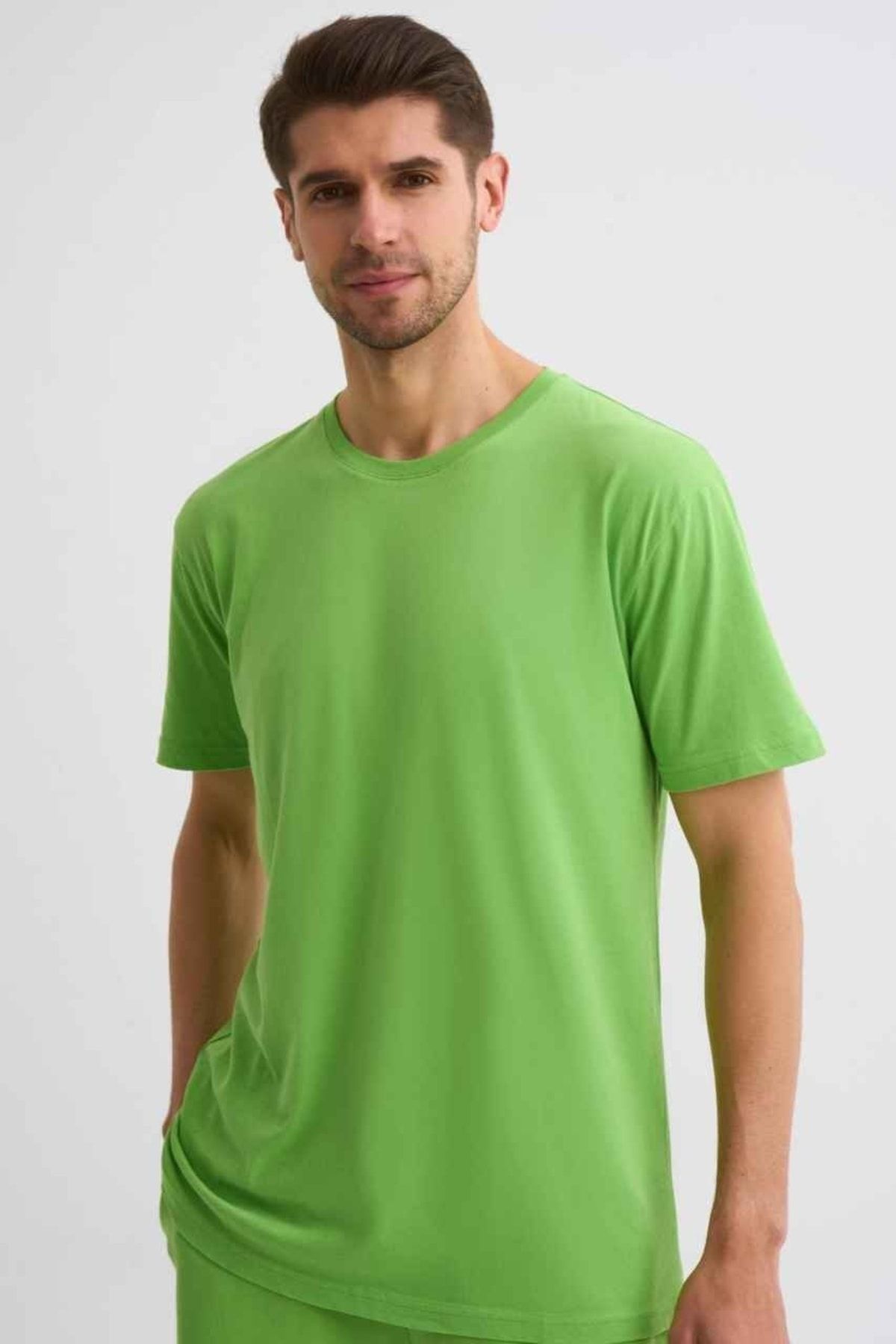THERECOLOR Pamuk Kısa Kollu Yeşil Erkek Tişört