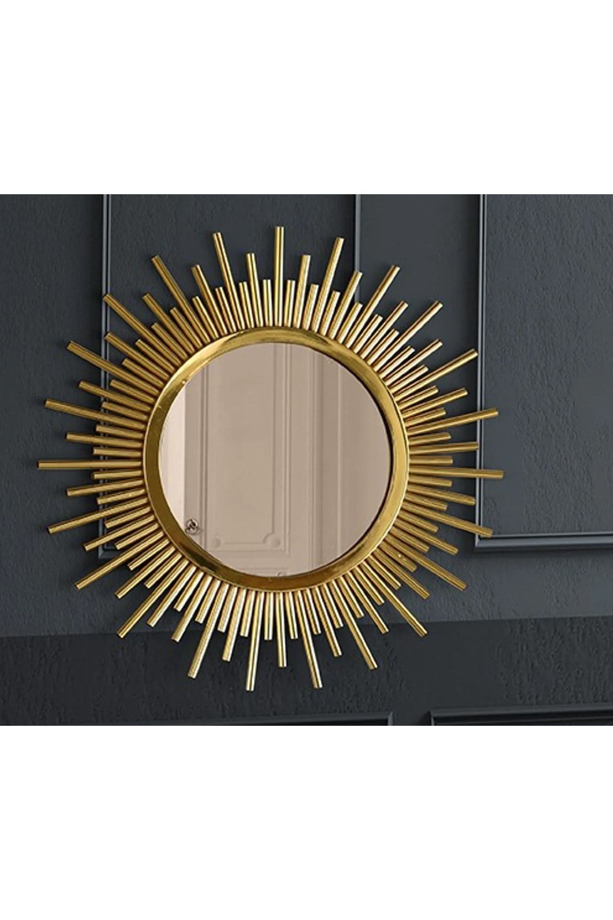 burenze Modern Luxury Duvar Güneş Ayna Gold Sarı Tasarım