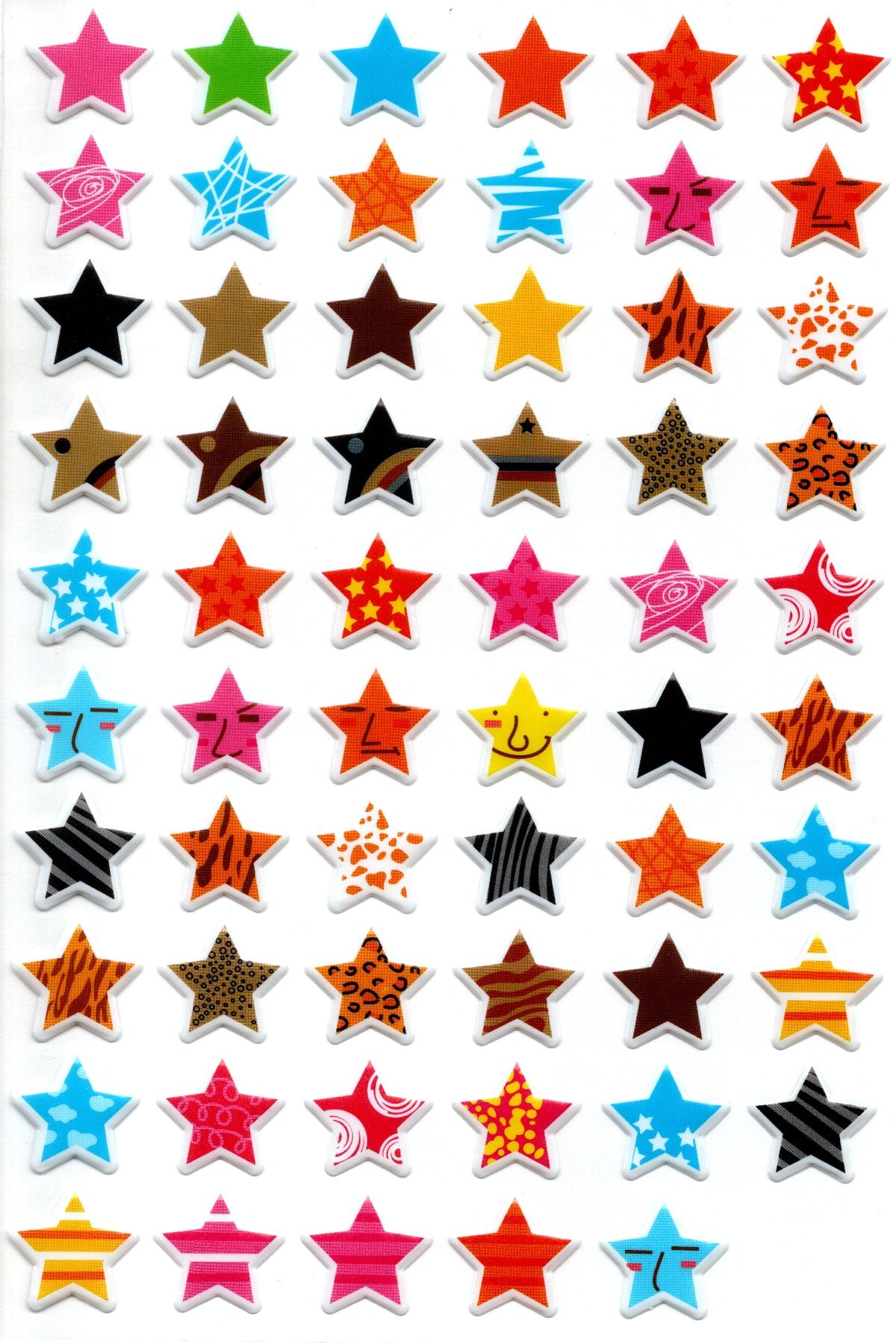 Limmy Sticker Kabartmalı A4 Boyutunda Stiker Defter, Planlayıcı Etiket (lim037) - Renkli Yıldızlar