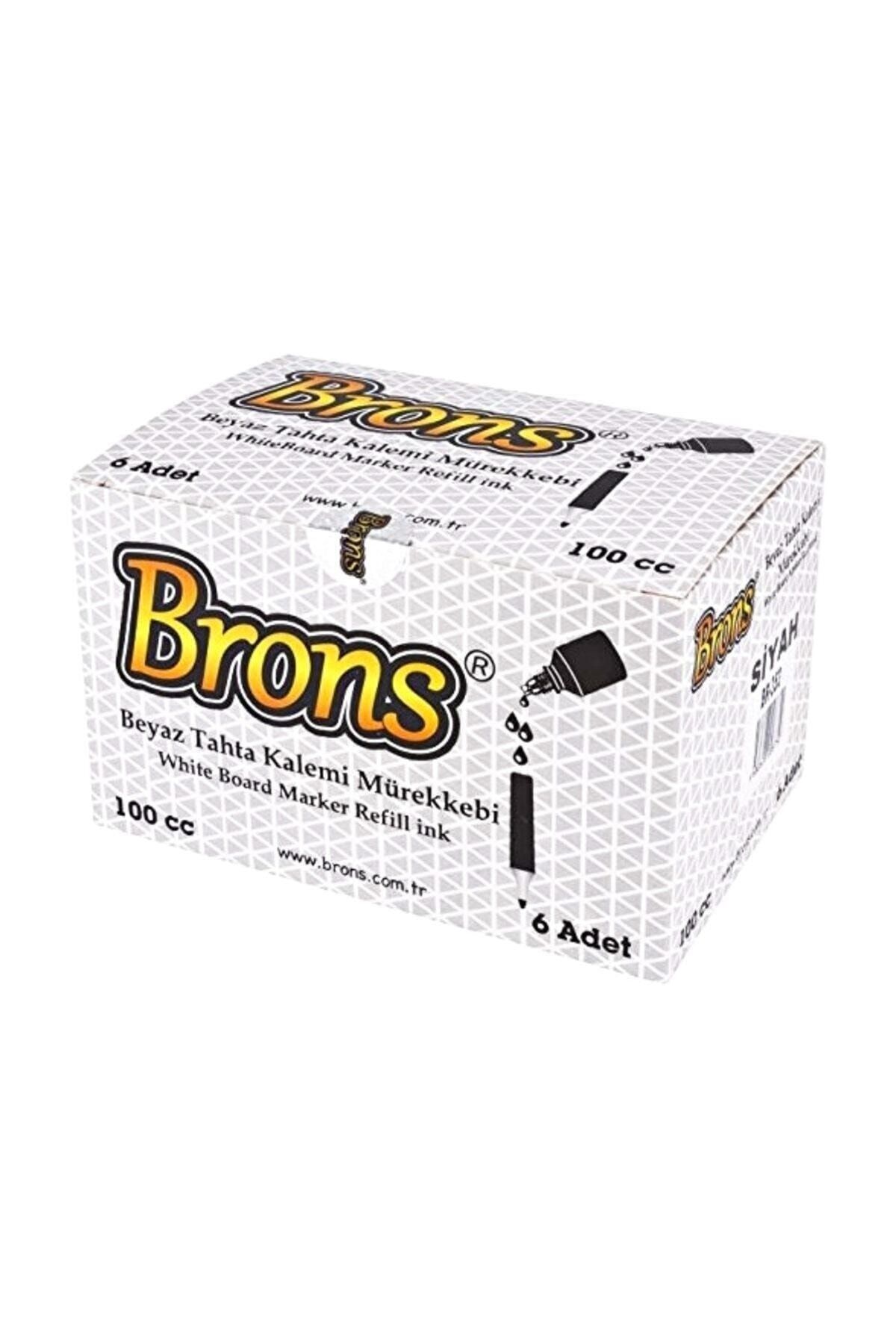 Brons Beyaz Tahta Kalem Mürekkebi 100cc Siyah Br-353 - 1 Paket (6 ADET)