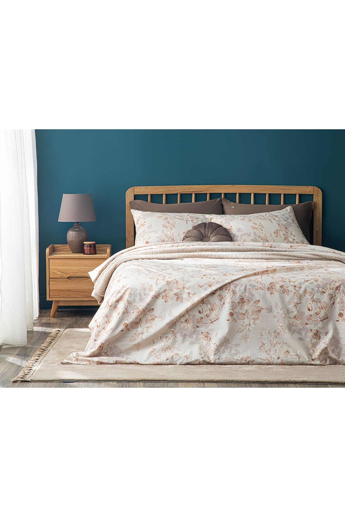 English Home Pure Magnolia Kolay Ütülenir Tek Kişilik Nevresım Takımı 160x220 Cm Terracotta
