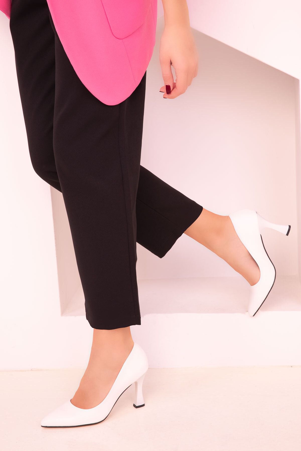 SOHO Beyaz-Beyaz Kadın Klasik Topuklu Ayakkabı 16002