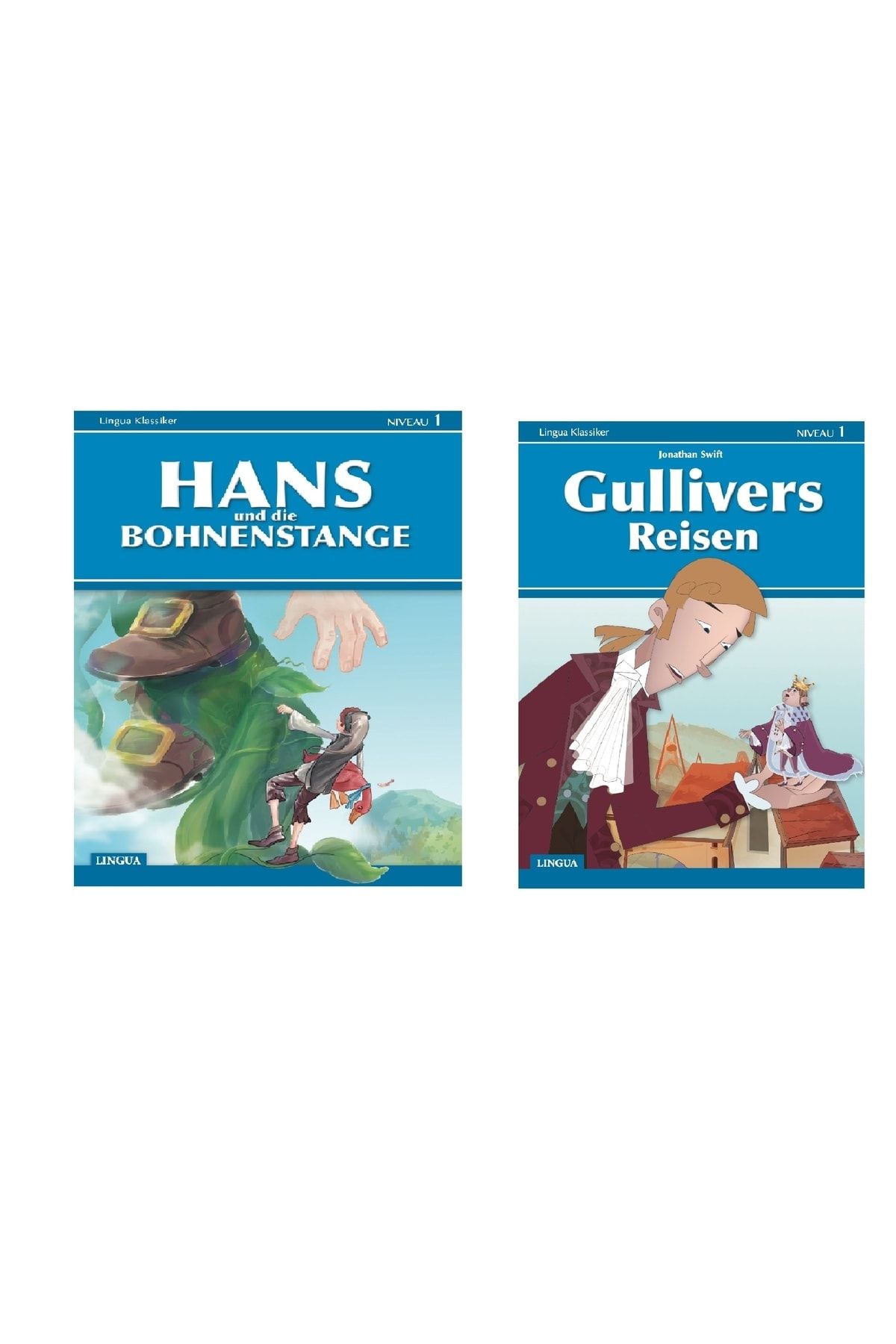 Lingua Yayınevi Gullivers Reisen + Hans - Almanca Hikaye Kitabı 1. Seviye - 34 Sayfa