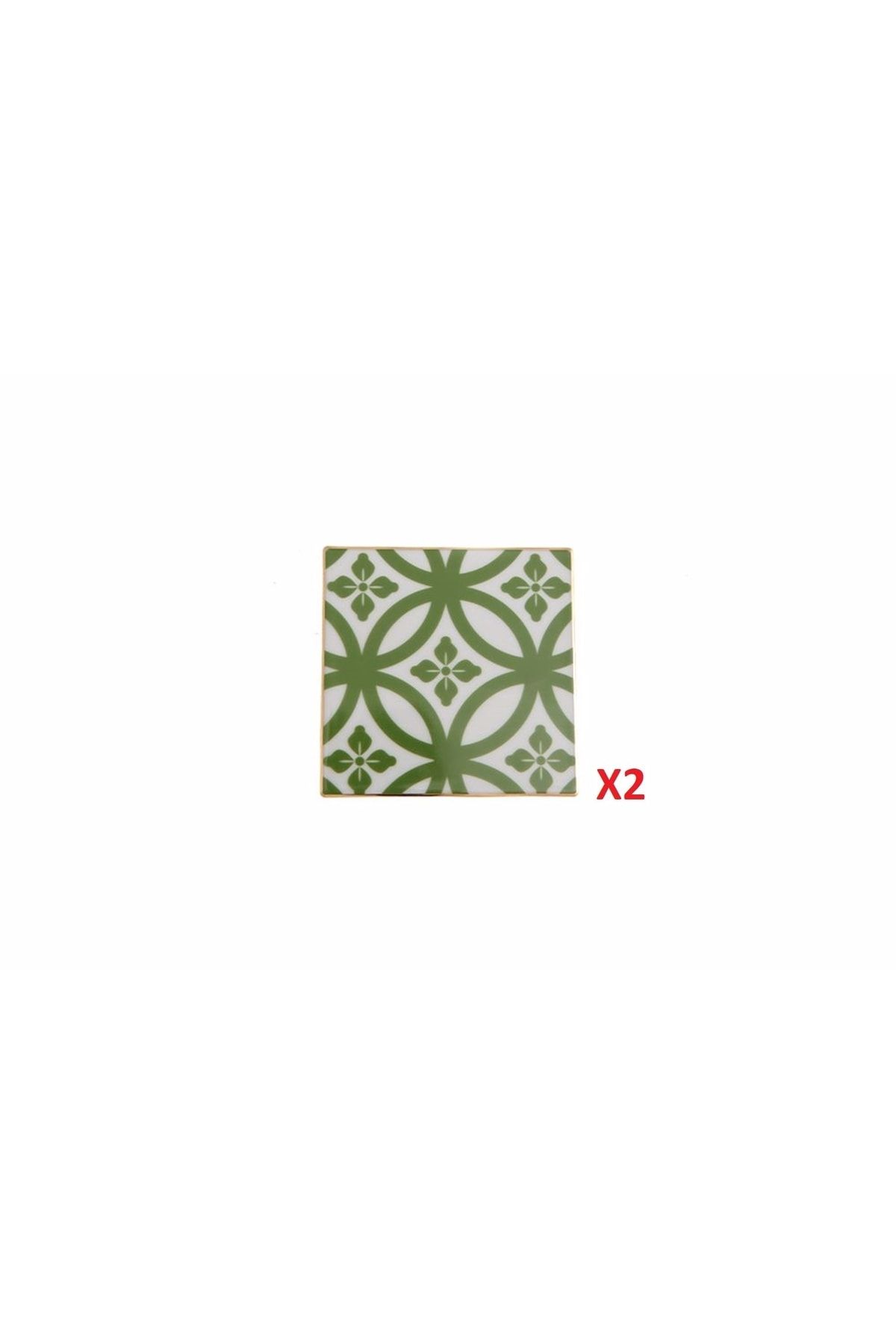 Porland Morocco Yeşil Bardak Altlığı 10x10cm 2'li 04ap021641