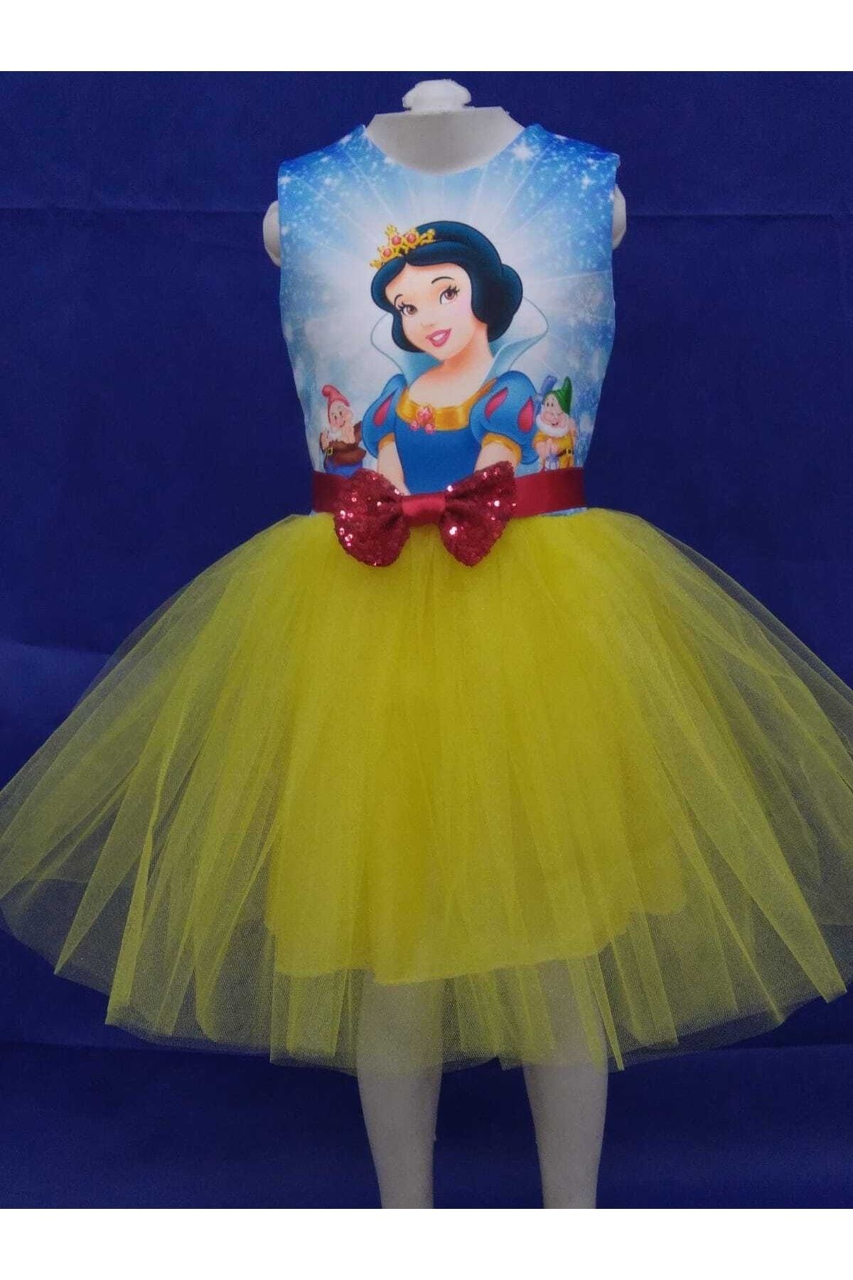 Niliya çocuk giyim Pamuk Prenses Baskılı Tütü Elbise