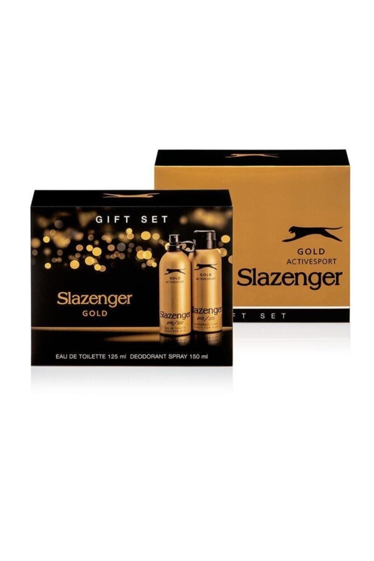 Slazenger Active Sport Gold  Edt 125 ml Erkek Parfüm + 150 ml Erkek Deodorant Set 8690587201901144