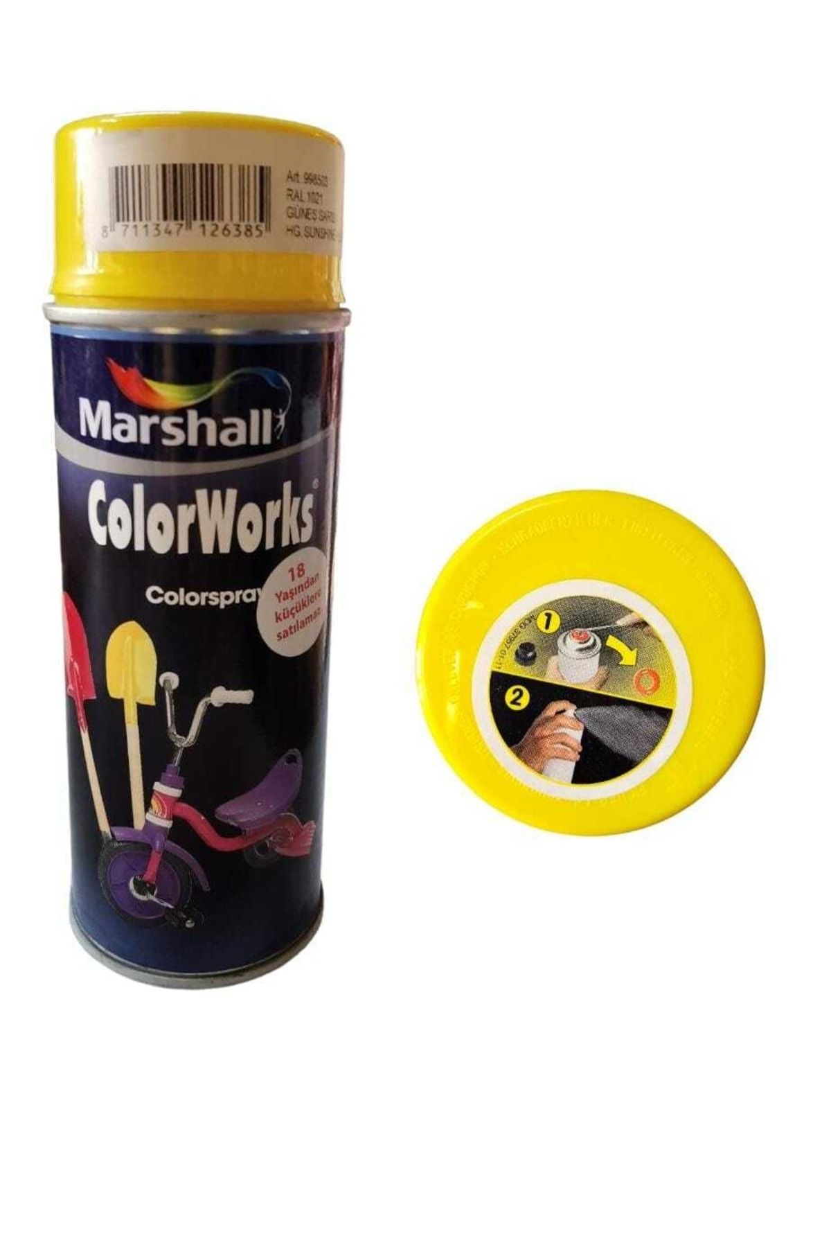 Marshall Güneş Sarısı Colorworks 400 Ml. Sprey Boya