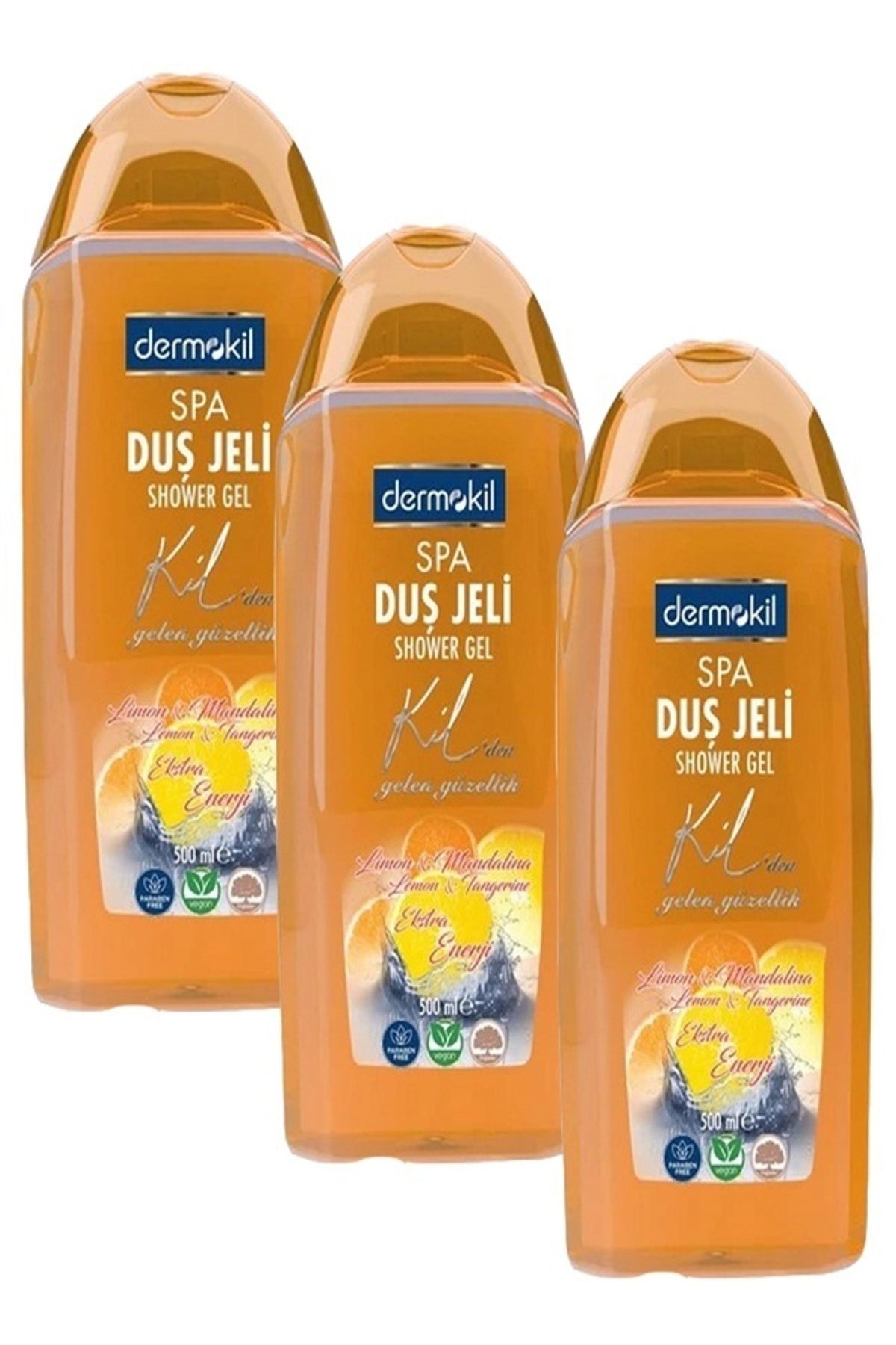 Dermokil Dus Jelı Mandalına Ve Lımon 500 Ml X 3 Adet