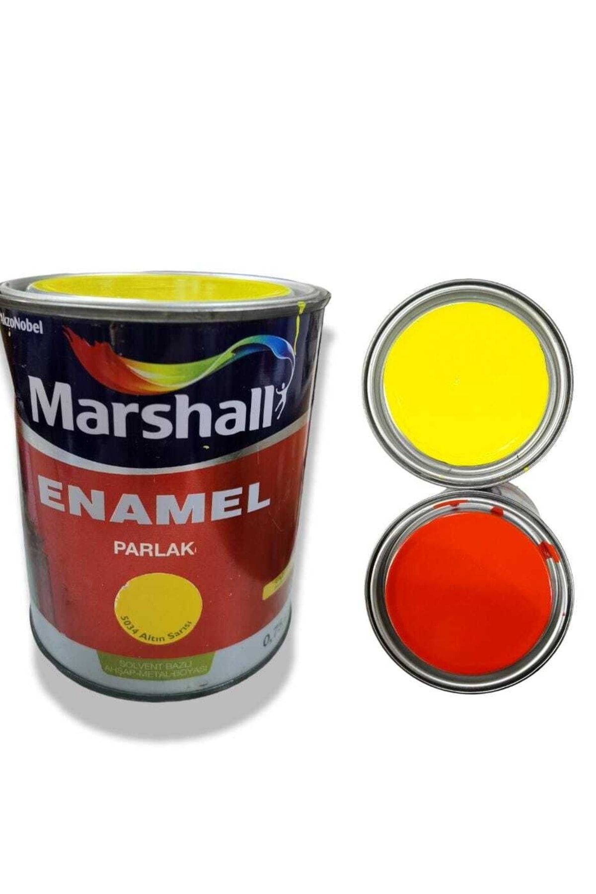 Marshall 2 Adet 0,75 Lt.(1 Kg) Galatasaray Renkleri Enamel Parlak Metal Ahşap Boyası (sentetik Boya)