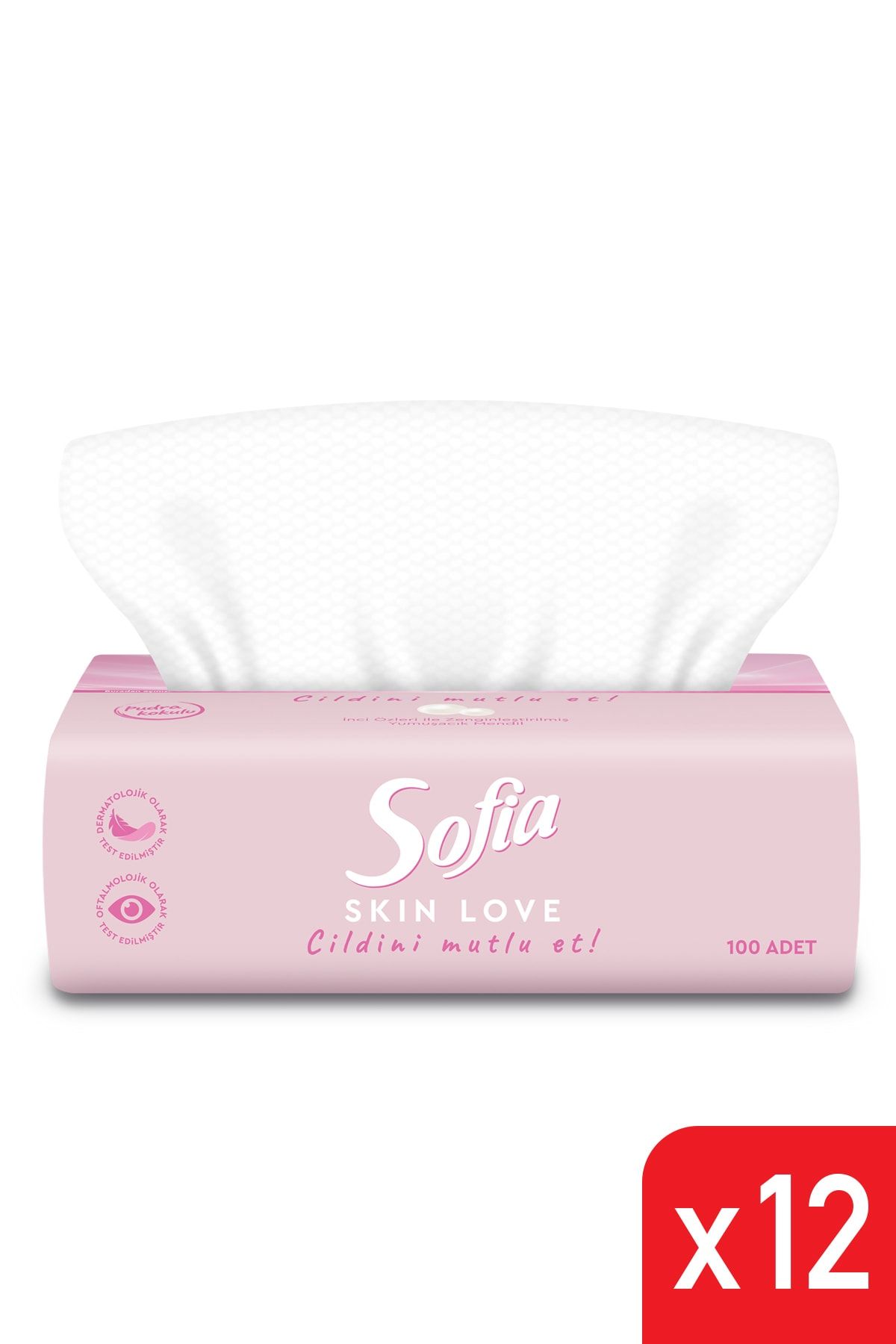 Sofia Skin Love Pudralı Mendil 100 Lü 12 Paket