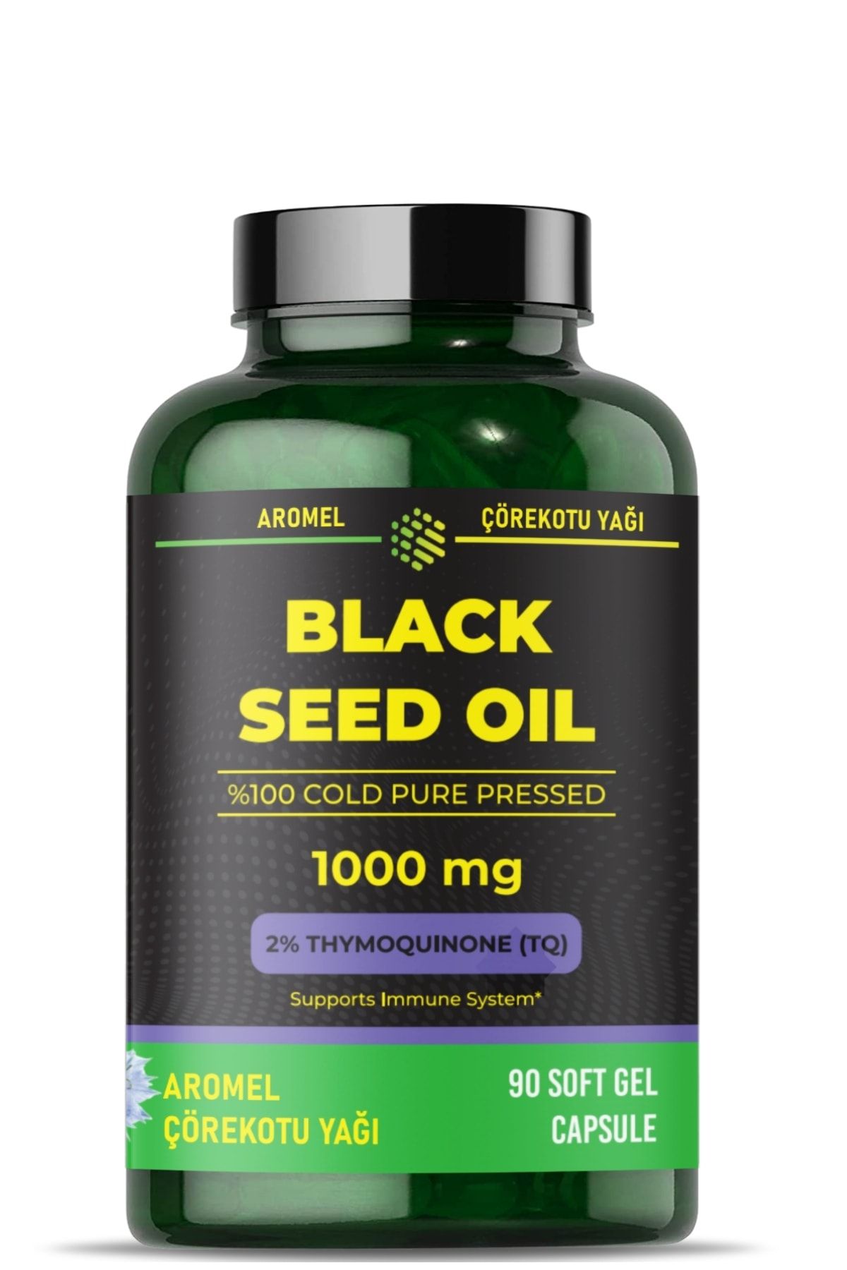 Aromel Çörek Otu Yağı Soft Jel | 90 Kapsül | Soğuk Sıkım | Black Seed Oil Highest Thymoquinone
