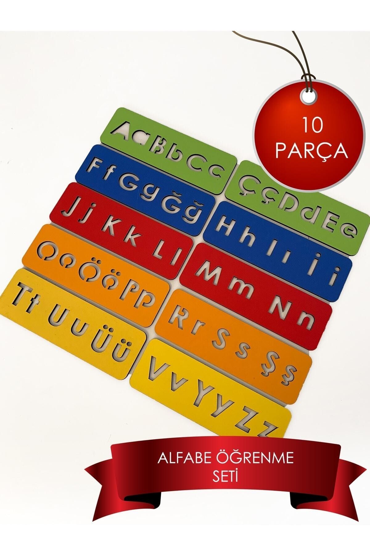 eskyline Çocuk Montessori - Alfabe Öğrenme Seti - 5 Renkli El Kası Geliştirme 10 Parça