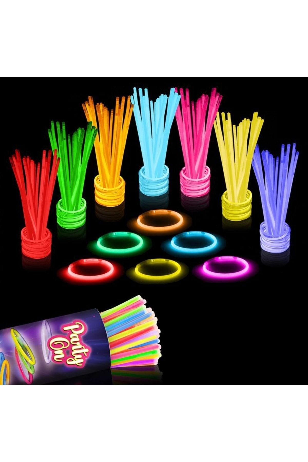Kuzey Vıp Kalite 100 Adet Glow Stick Işıklı Fosfor Çubuk Neon Parti Işıkları Işıklı Bileklik Kolye Çubuk