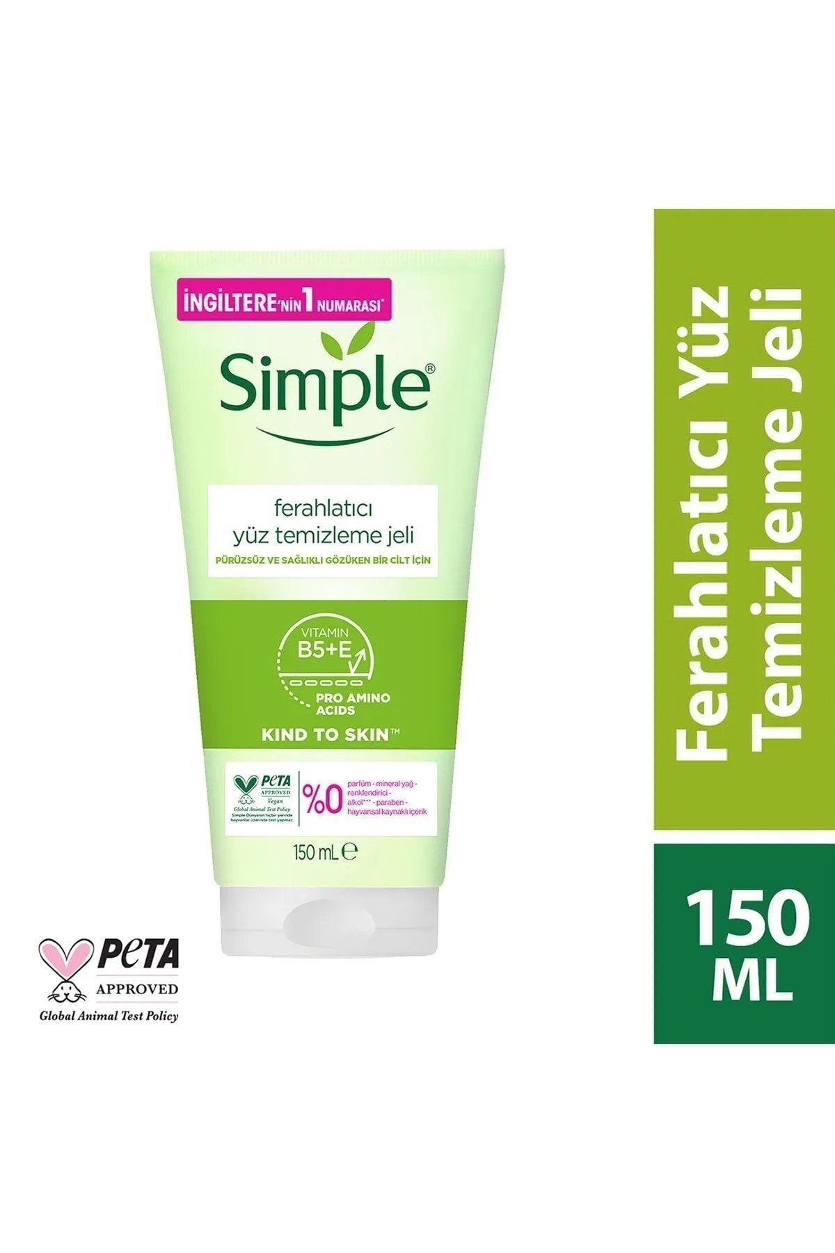 Simple Kind To Skin Ferahlatıcı Yüz Temizleme Jeli B5 + E Vitamini Pürüzsüz Ve Sağlıklı Cilt 150 ml