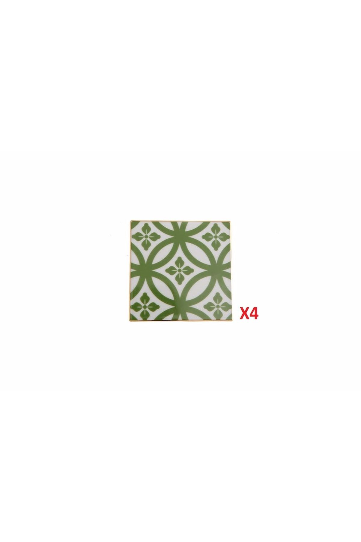 Porland Morocco Yeşil Bardak Altlığı 10x10cm 4'lü 04ap021641