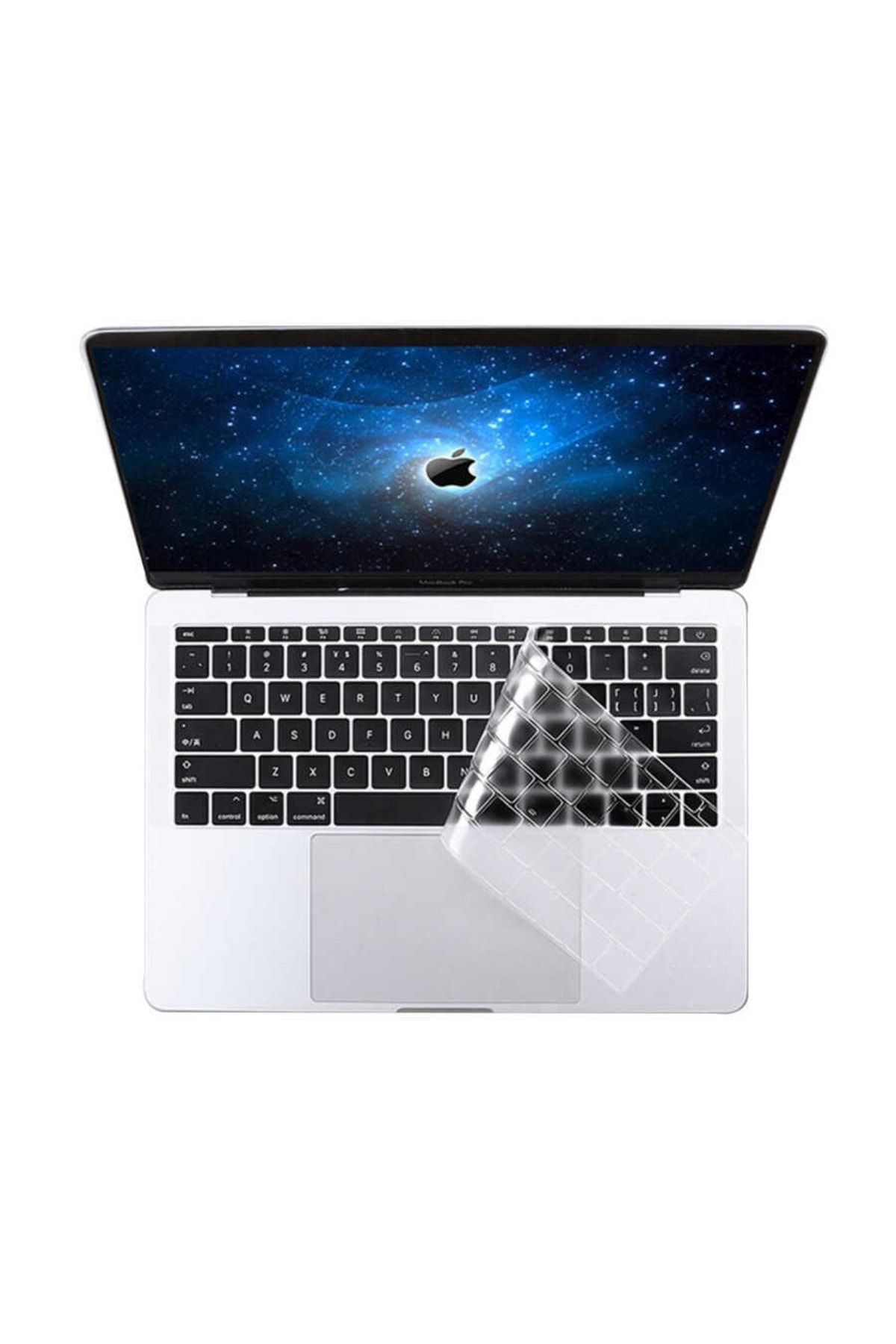 Genel Markalar Apple Macbook 15' Pro 2017 A1707 Sıvı Ve Tozlardan Engelleyen Klavye Koruyucu Şeffaf Silikon Ped