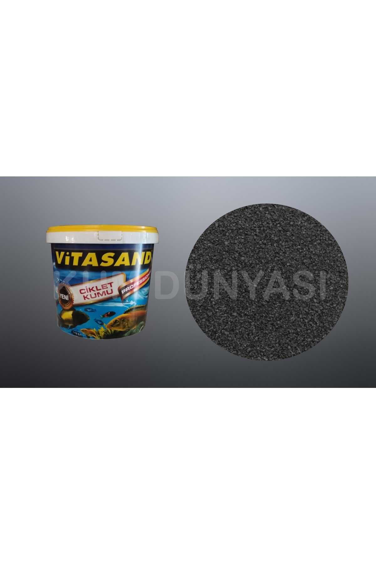 Vitasand Pro-117 0,7mm Akvaryum Kumu Parlak Siyah Kum 20kg