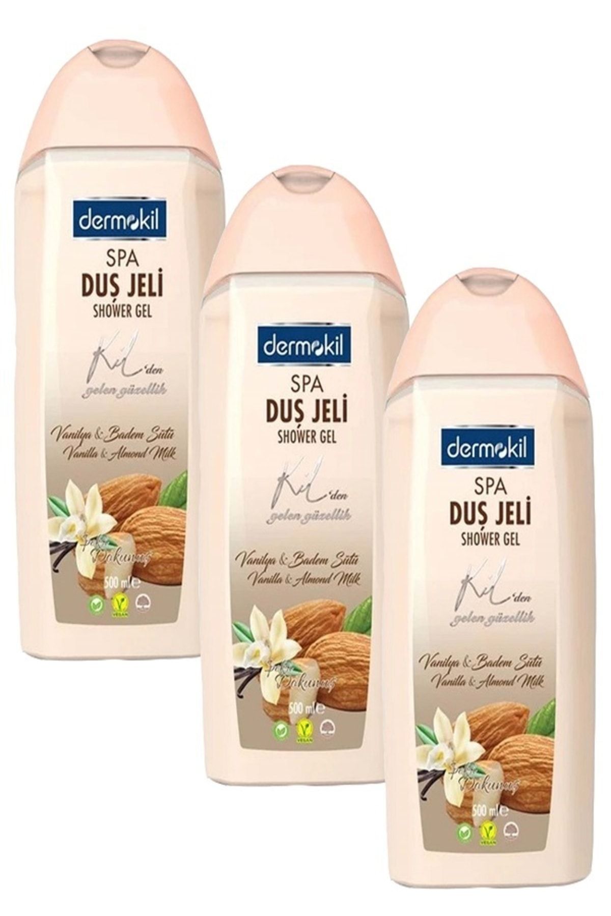 Dermokil Dus Jelı Vanılya Ve Badem Sutu 500 Ml X 3 Adet