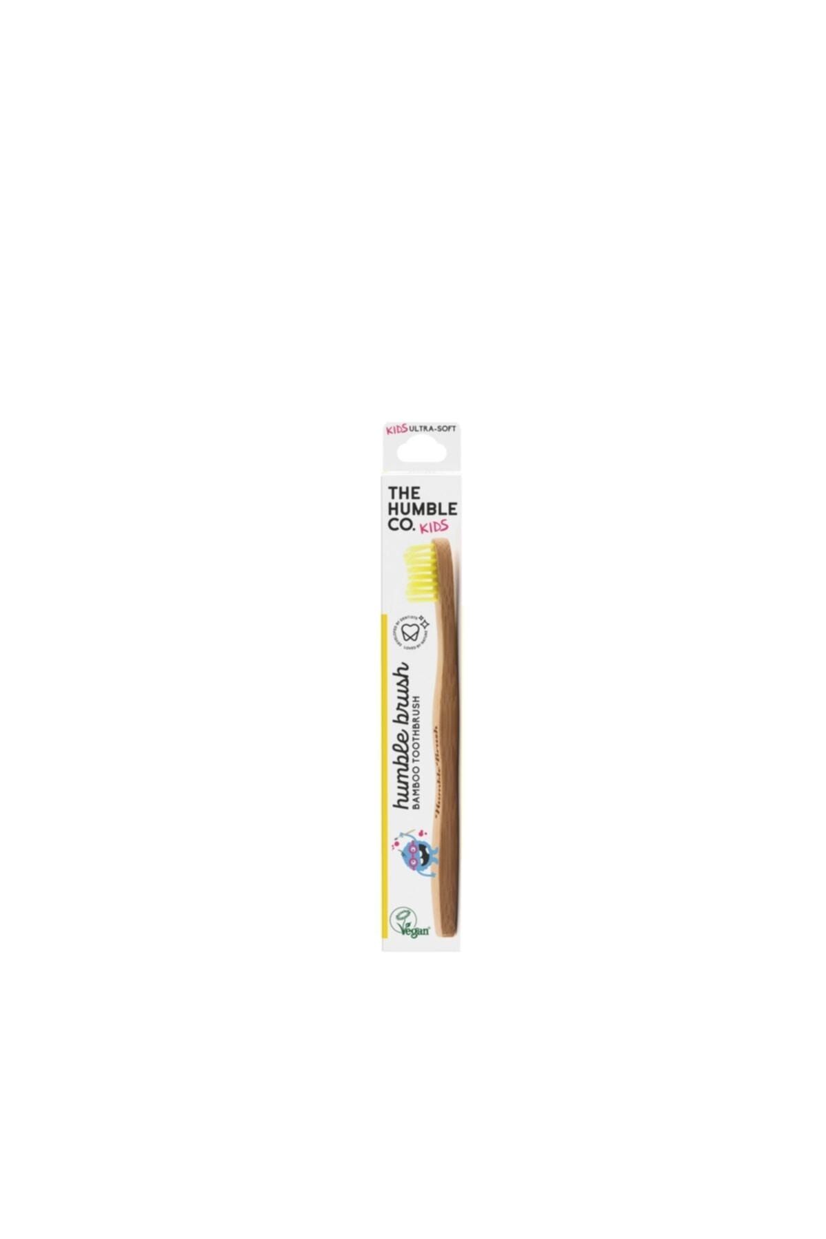 Humble Brush Çocuk Ultra Yumuşak Bambu Diş Fırçası Sarı + Unisex Çocuk Humble Diş Macunu - Çilek Aromalı 75ml