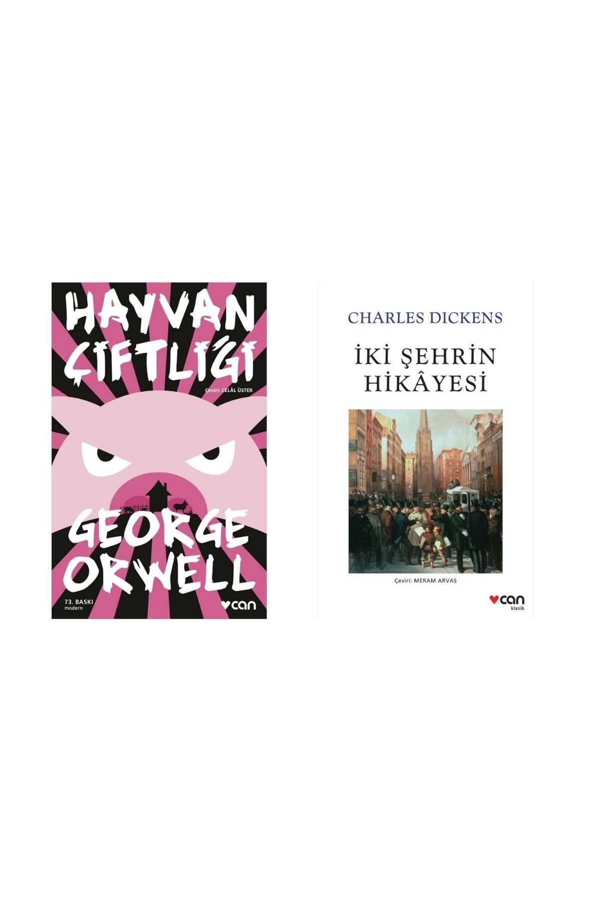 Can Sanat Yayınları George Orwell Hayvan Çiftliği - Charles Dıckens Iki Şehrin Hikayesi Kitap Seti