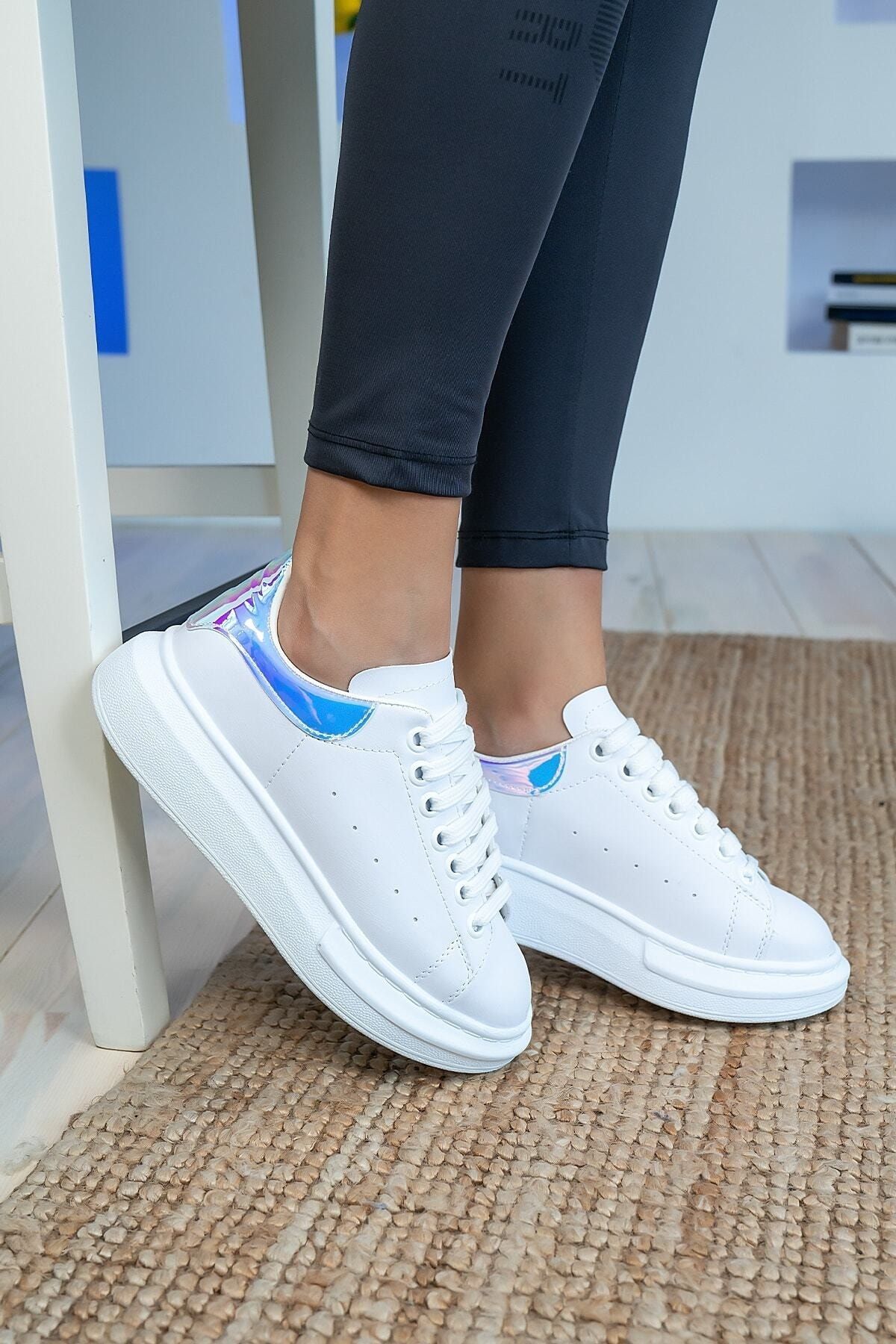 Blyss Kadın Beyaz Sneaker Kalın Taban Spor Ayakkabı