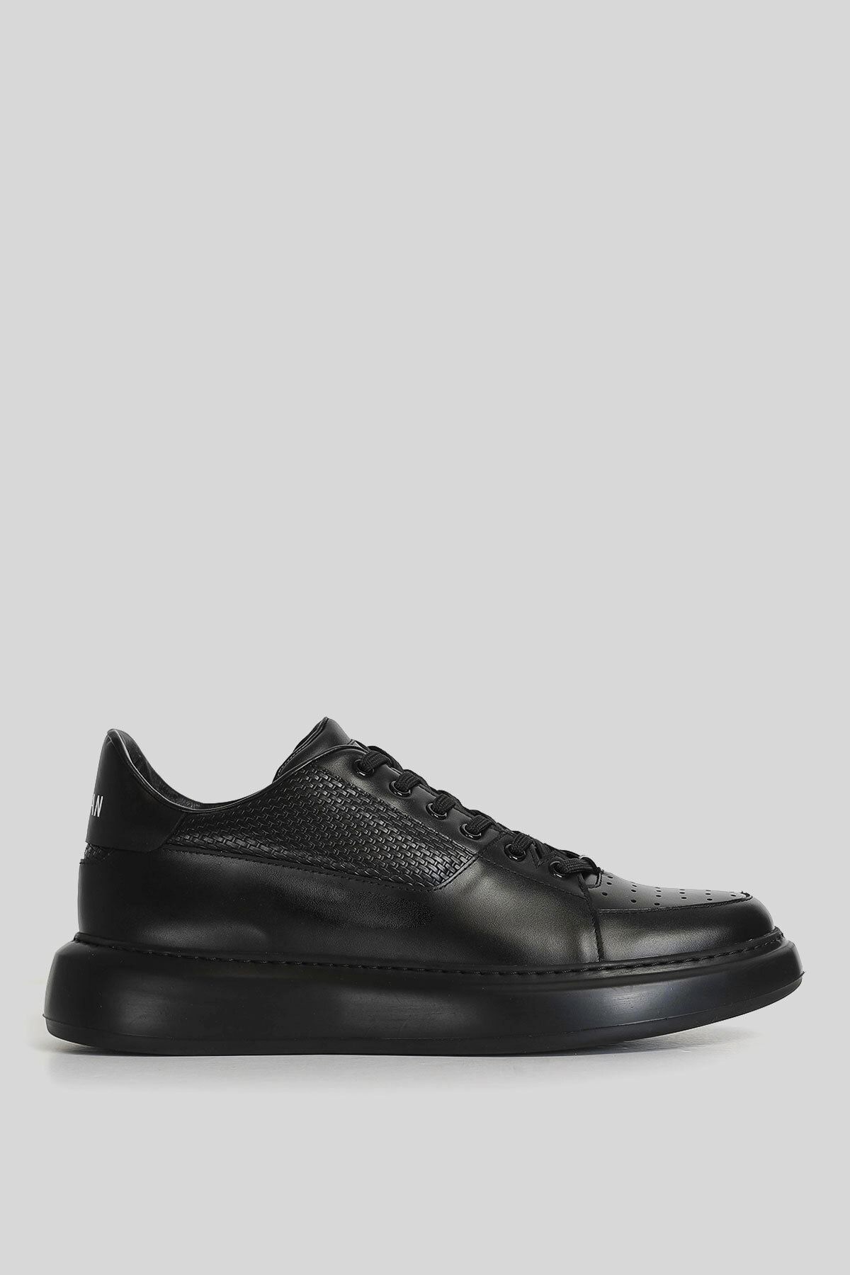 Lufian Perfetto Erkek Deri Sneaker Ayakkabı Siyah