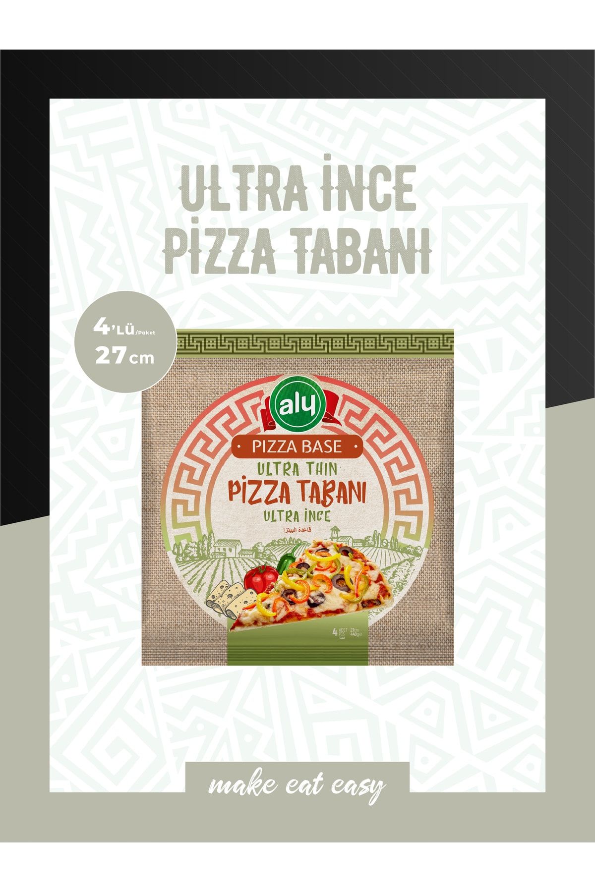 Aly Ultra İnce Pizza Tabanı 27 cm 4'lü  440 gr