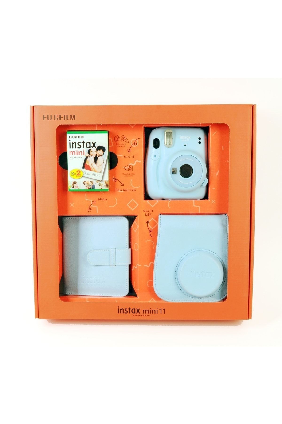 Fujifilm Instax Mini 11 Kare Albümlü 20 Filmli Mavi Box