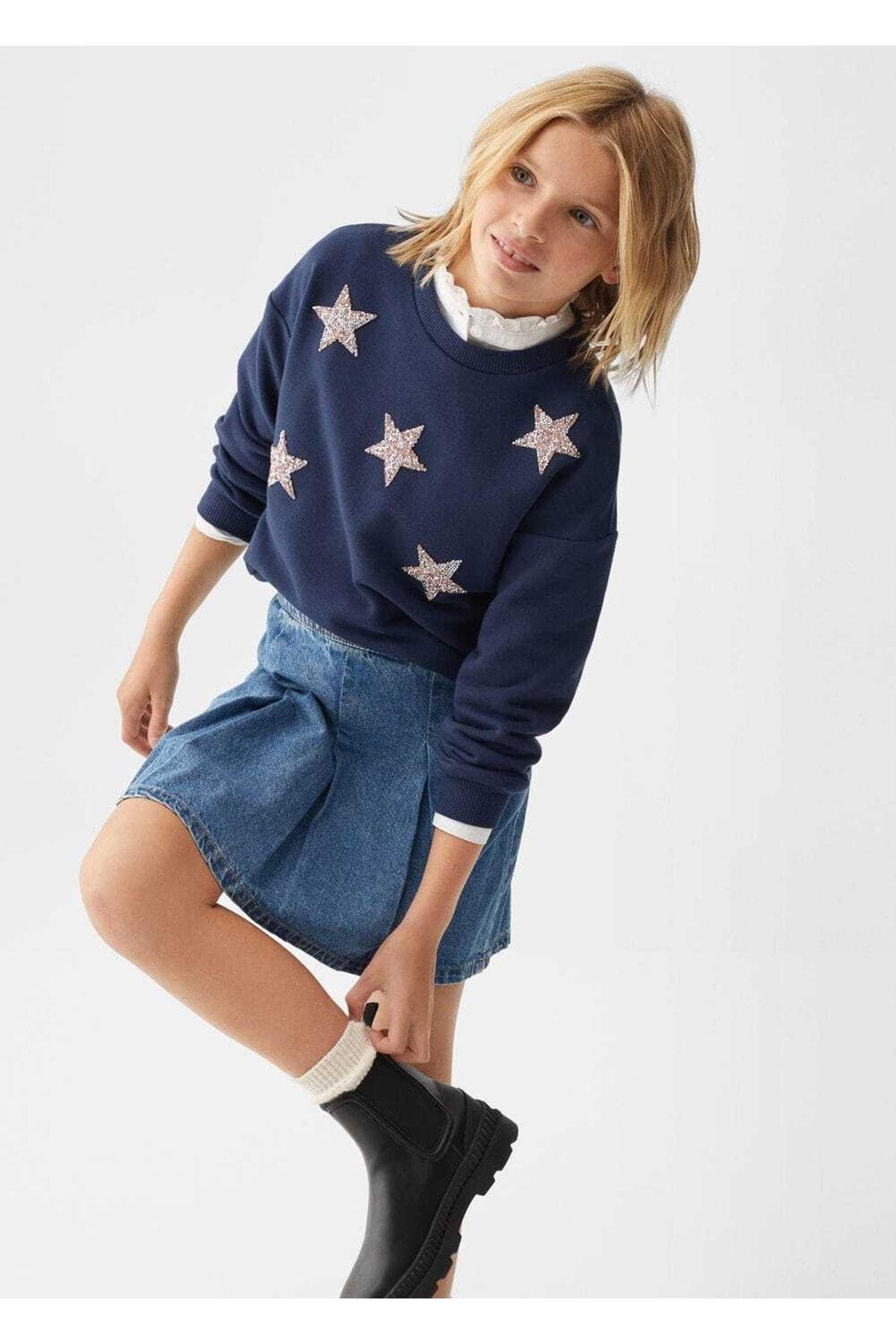 MANGO Kids Yıldız Boncuklu Sweatshirt