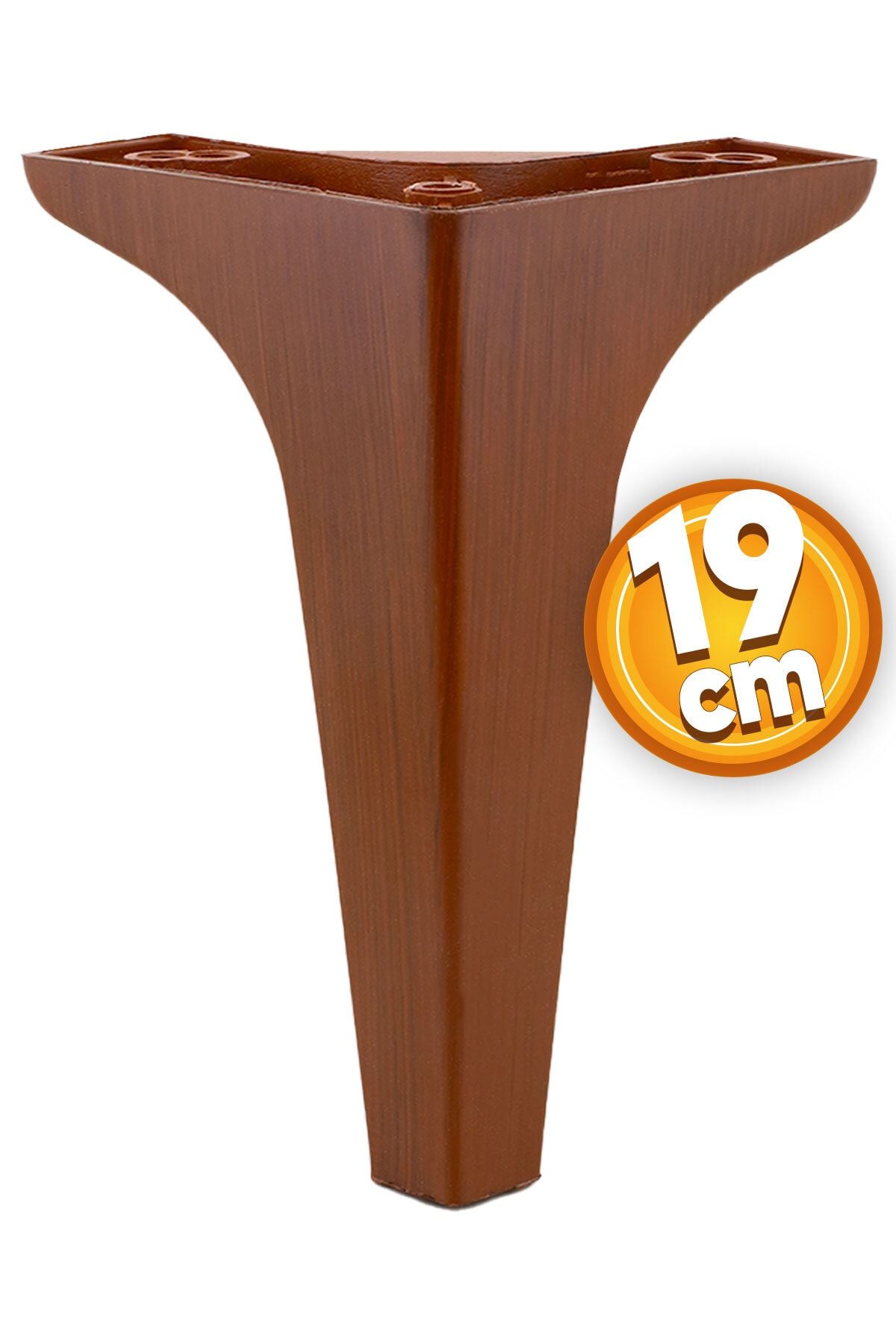 Badem10 Sedef Lüks Mobilya Kanepe Sehpa Tv Ünitesi Koltuk Ayağı 19 Cm Ahşap Desenli Kahverengi Baza Ayakları