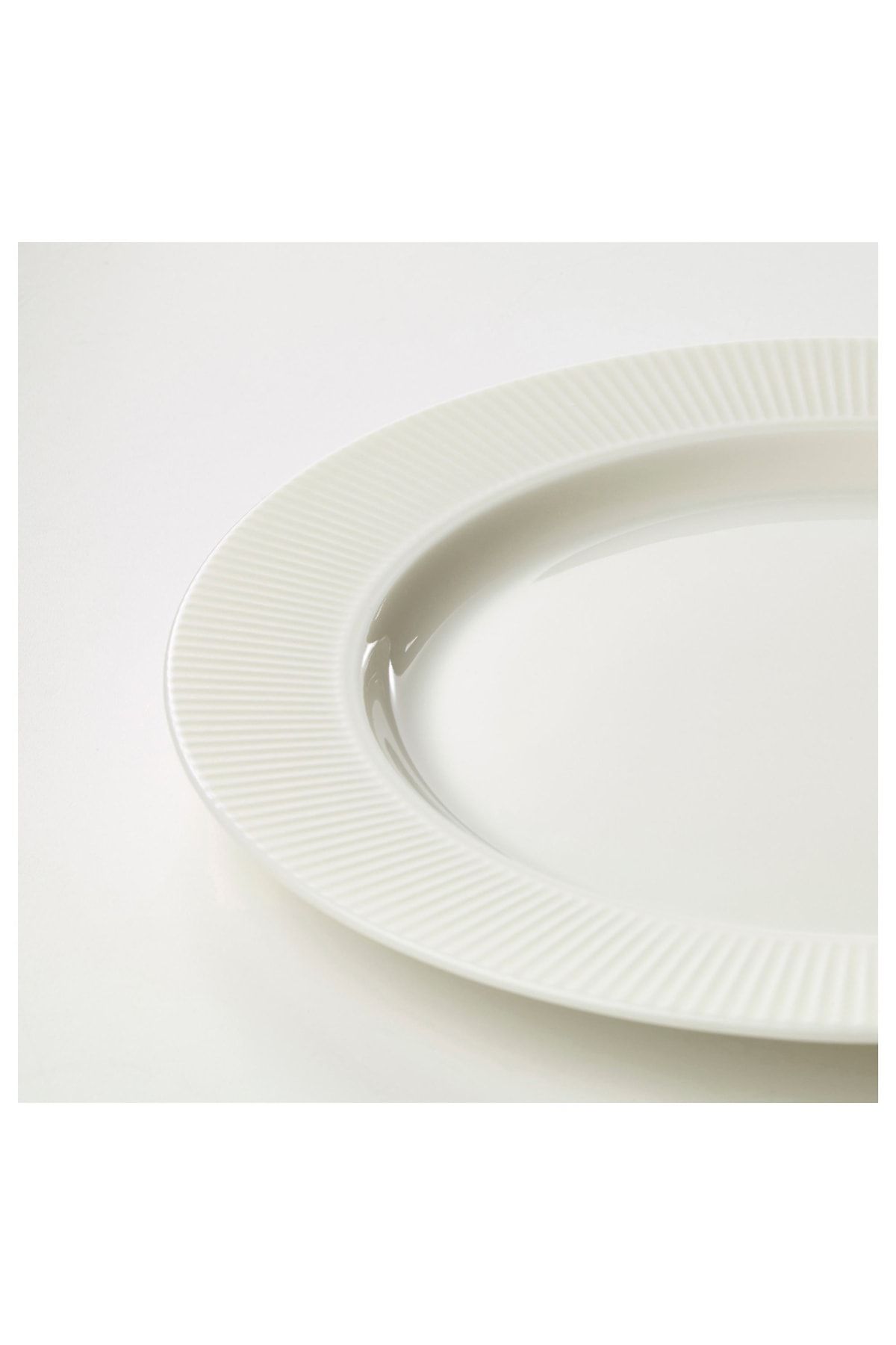IKEA 4 Adet Tabak Tatlı Tabağı Çap: 22 Cm Beyaz Feldispat Porselen Mikrodalga Fırına Girebilir