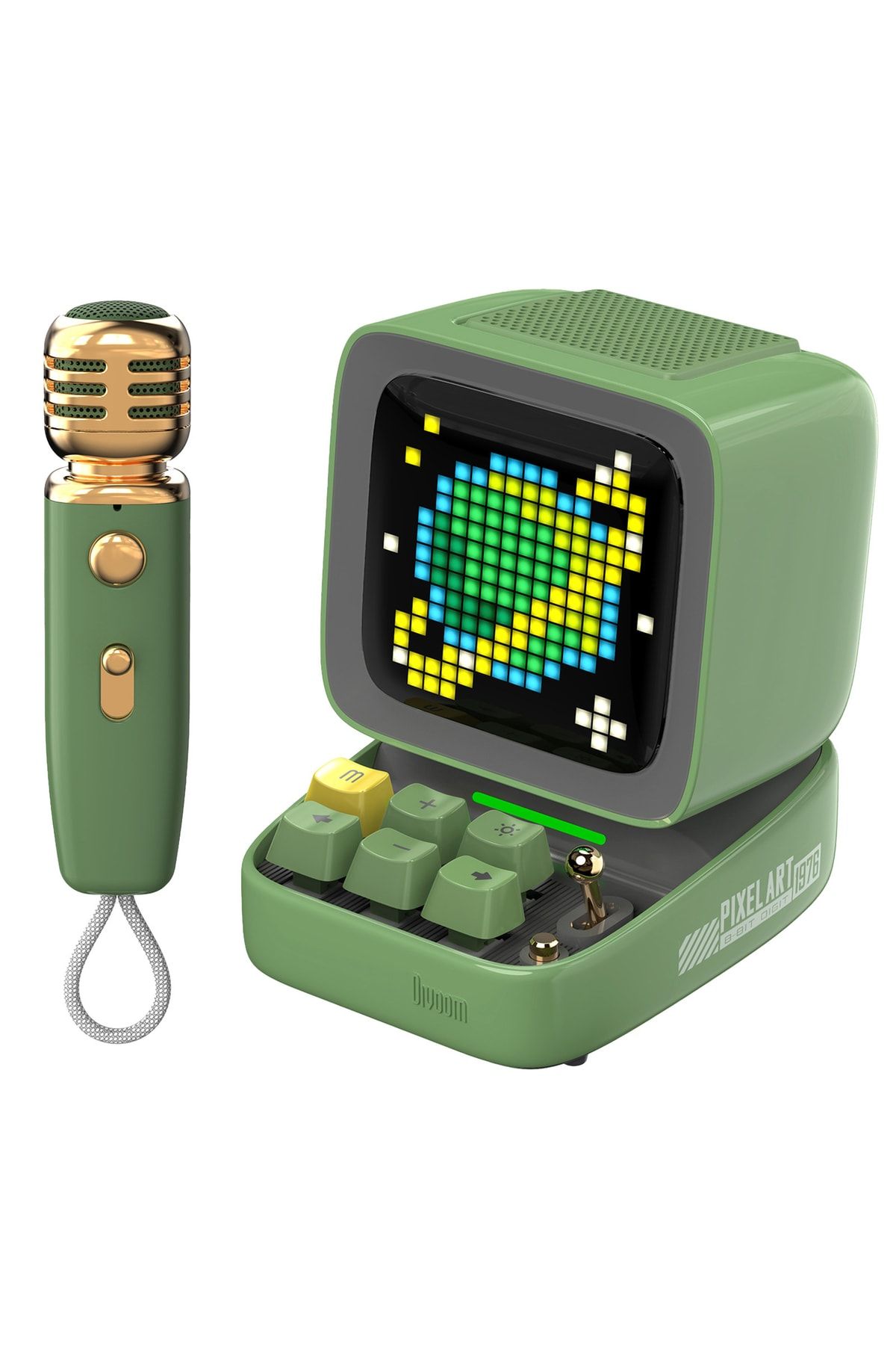 Divoom Ditoomic Piksel Ekranlı Karaoke Mikrofonlu Yeşil Bluetooth Hoparlör 840500104514