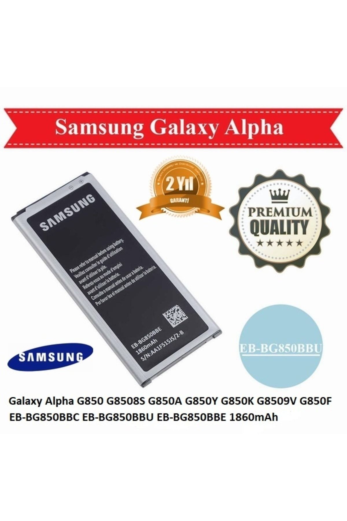 Genel Markalar Day Samsung Galaxy Alpha G850y Batarya Pil Eb-bg850bbc 1860mah Yüksek Kapasiteli 2 Yıl Garanti