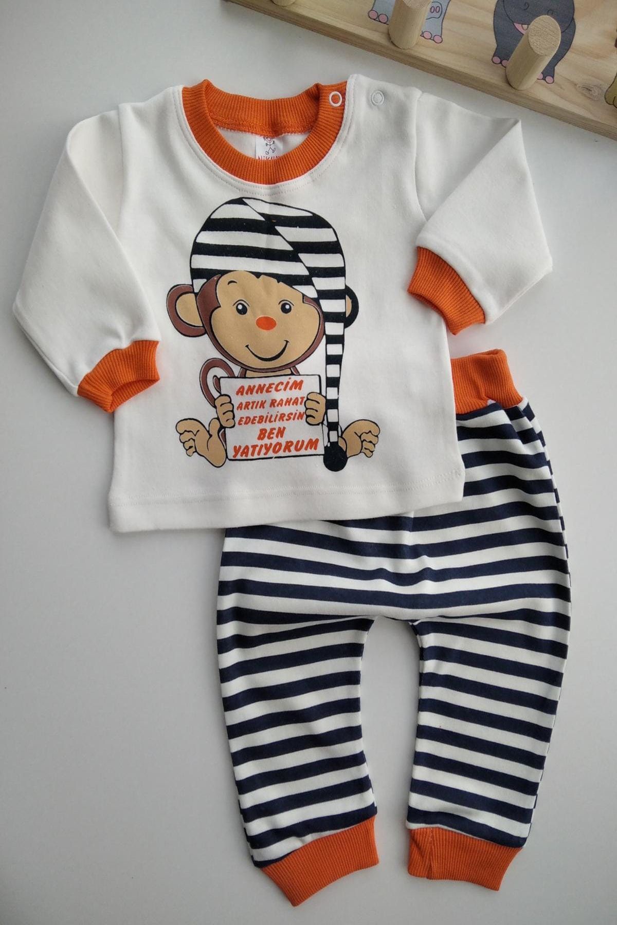 Bebek Exclusive Annecim Ben Uyuyorum Yazılı Bebek 2li Pijama Takımı