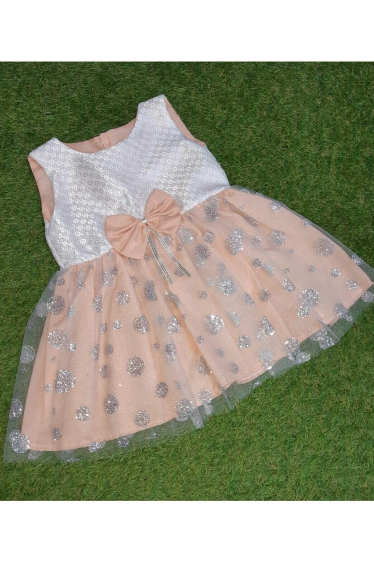 Sönmez Baby Kız Bebek Pembe Simli Puanlı Etekli Robalı